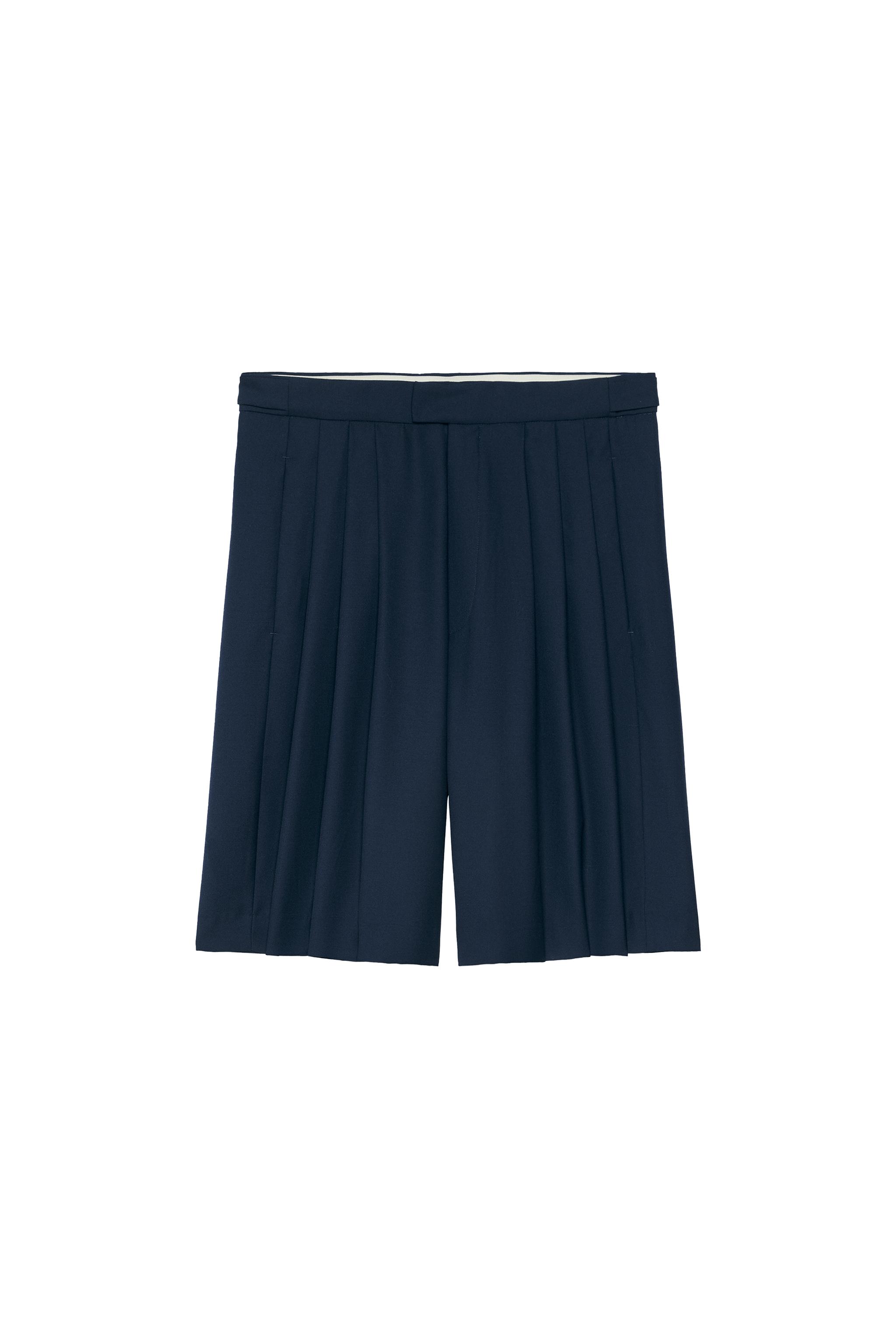 Бермуды с широкими штанинами из смесовой шерсти — ZARA
