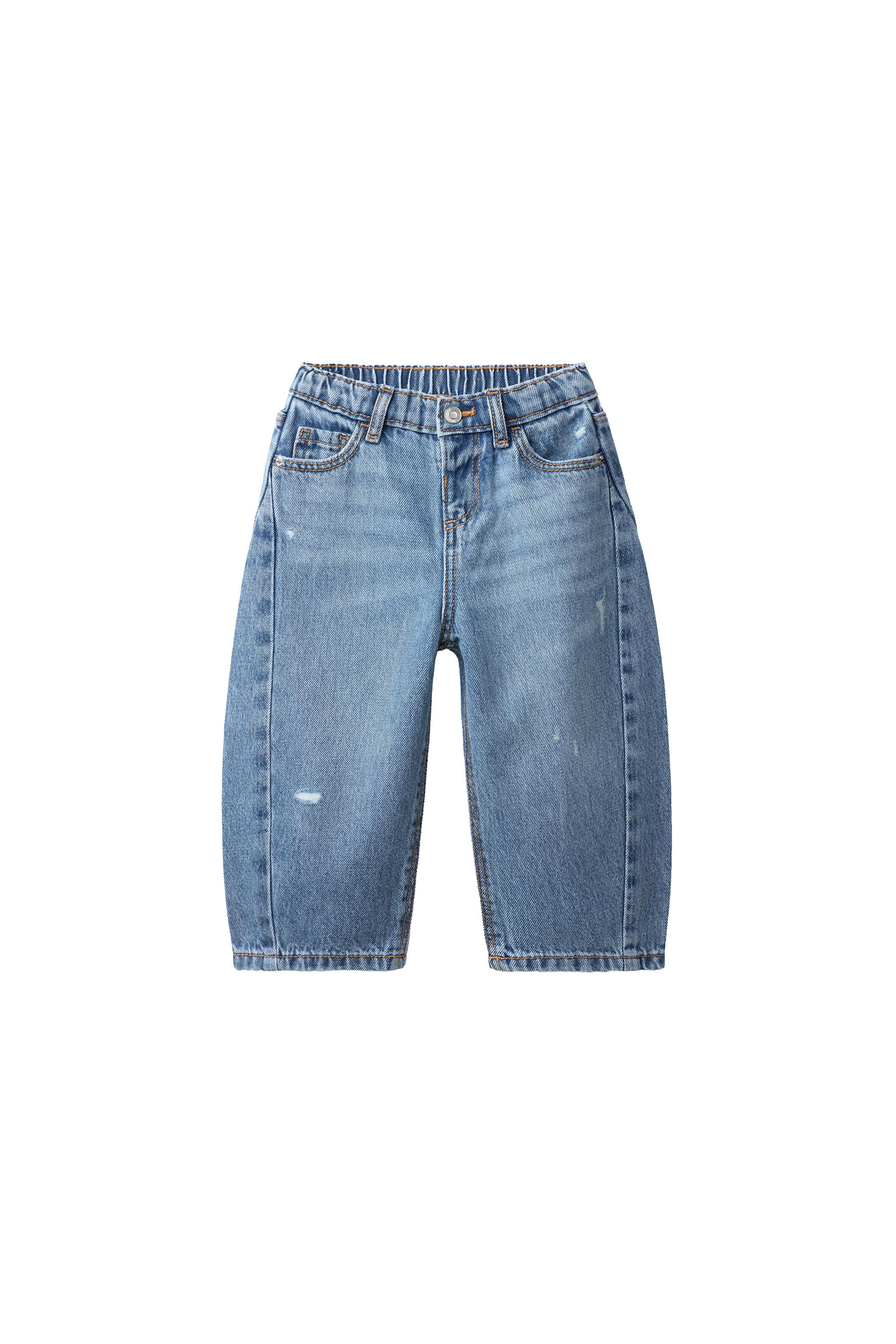 RIPPED BARREL JEANS — ZARA