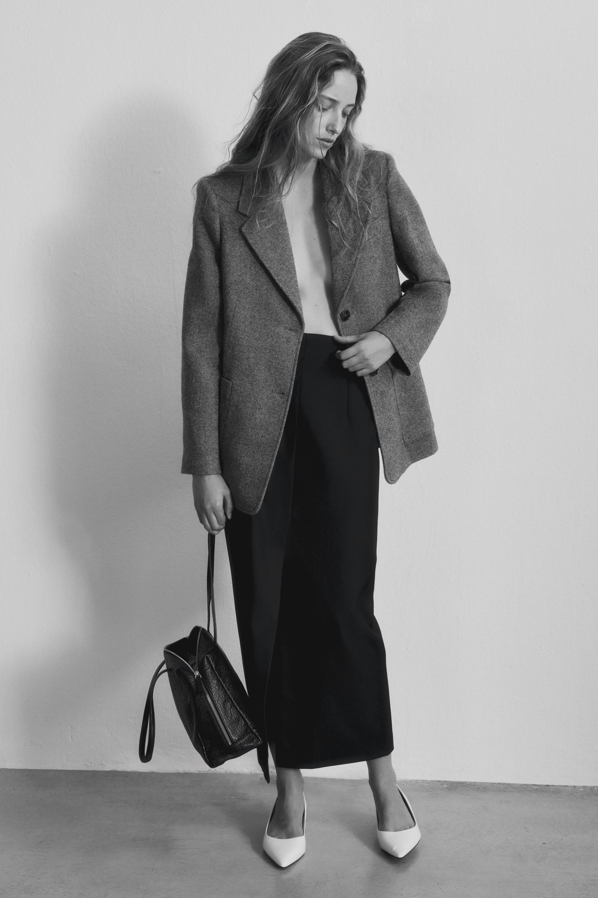 Костюмный блейзер с прямыми штанинами из шерстяной смеси ZW COLLECTION — ZARA