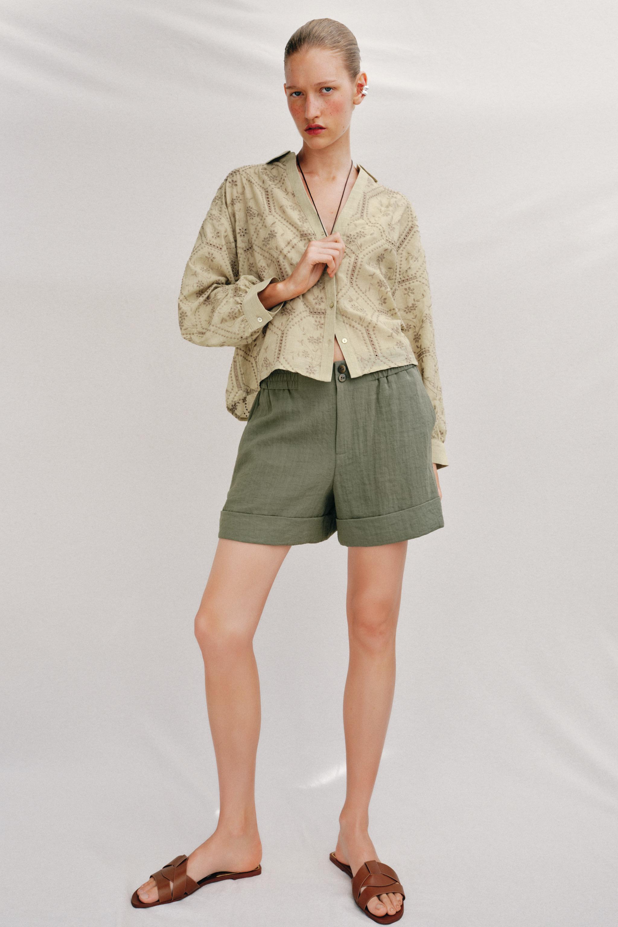 РУБАШКА С АЖУРНОЙ ВЫШИВКОЙ — ZARA
