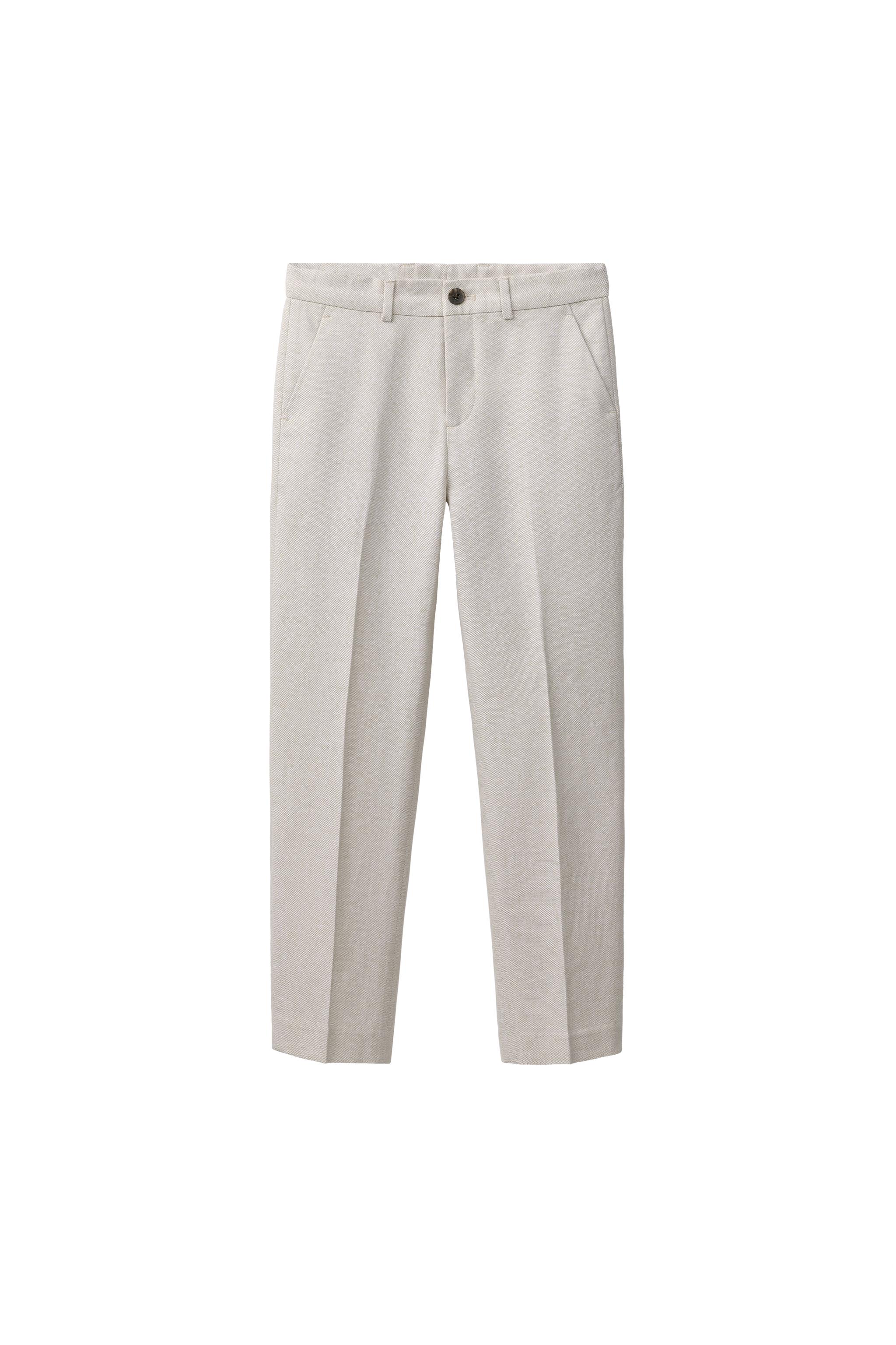 Костюмные брюки из хлопка и льна — ZARA