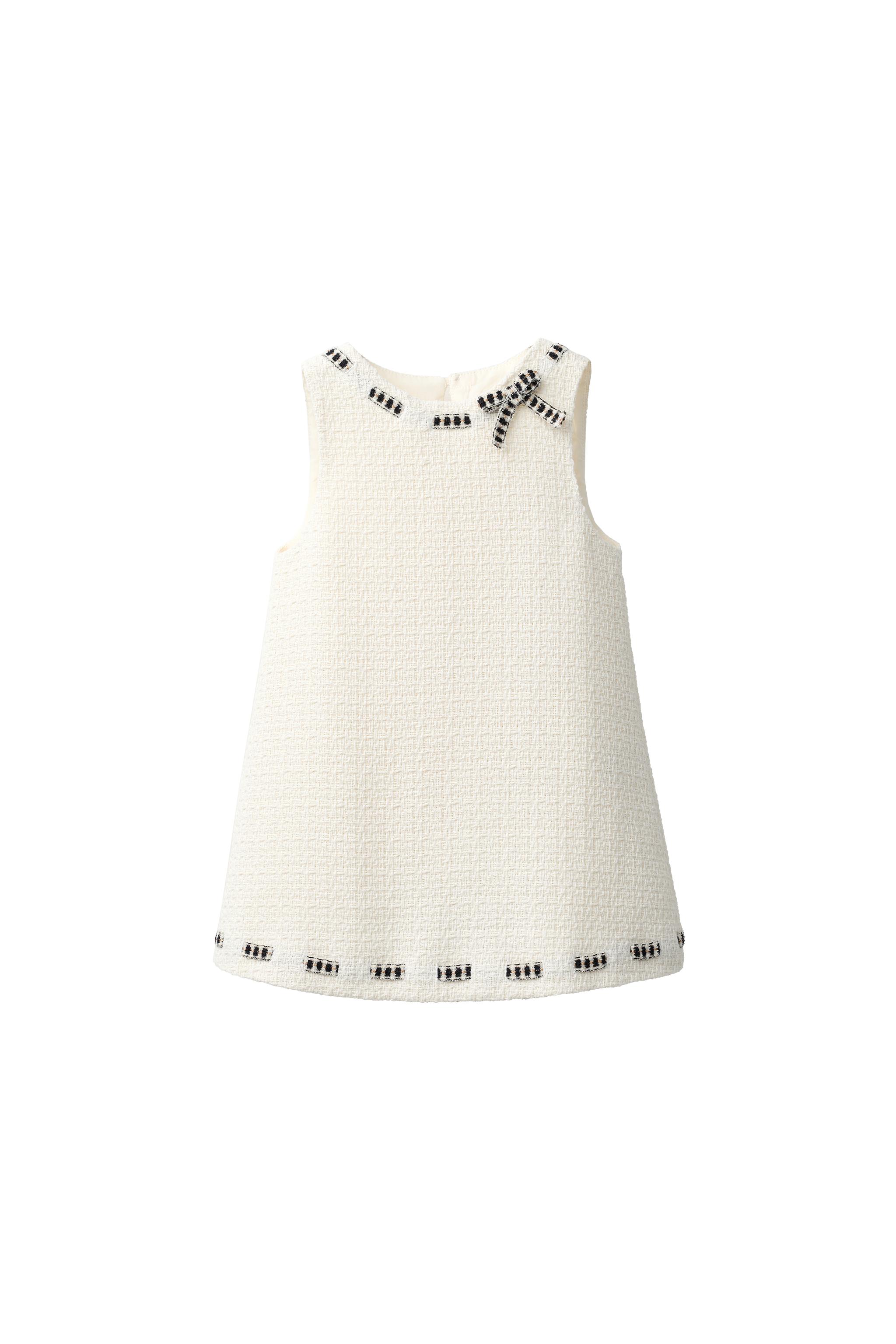 TEXTURED PINAFORE DRESS WITH BOW — ZARA