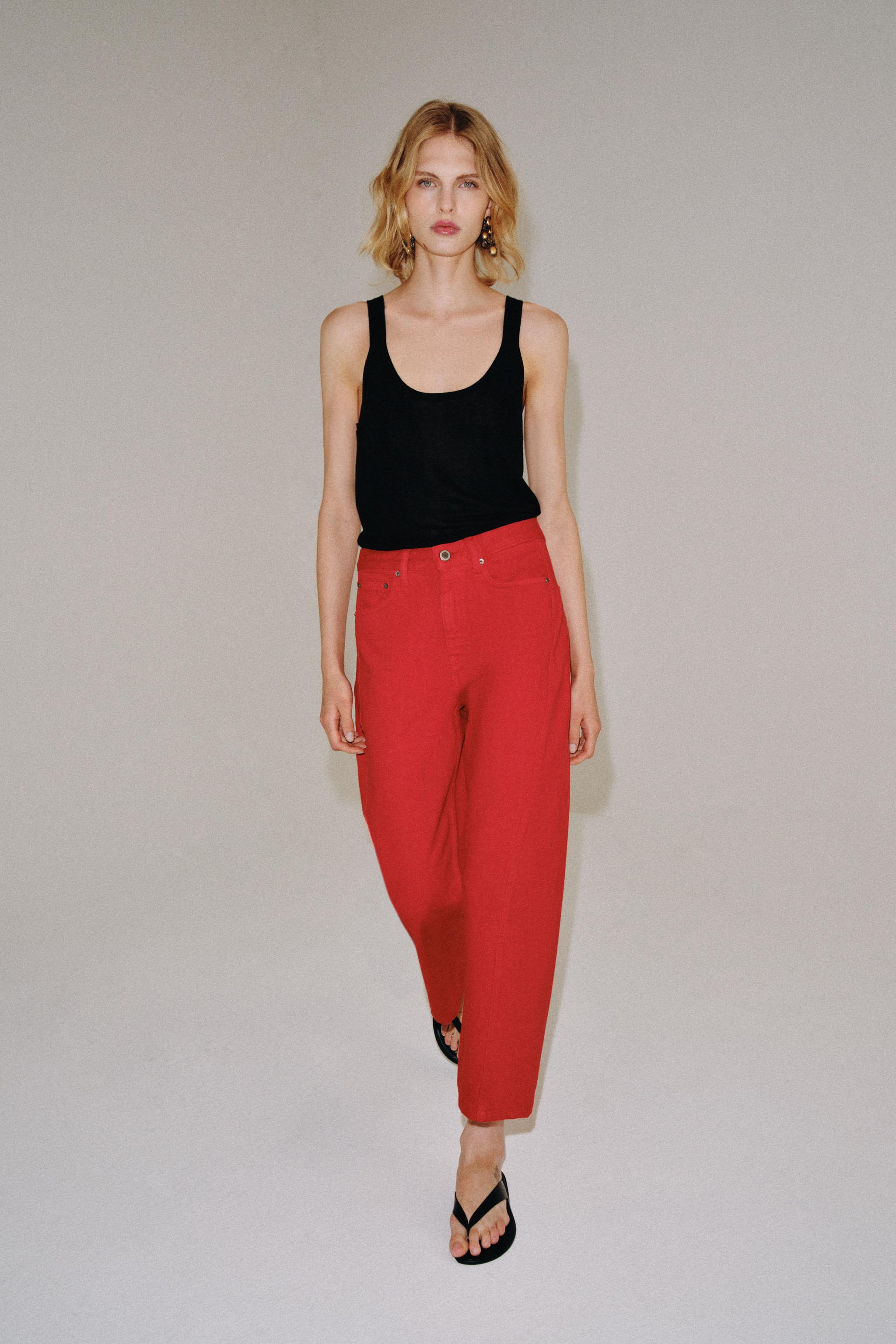 Джинсы ZW COLLECTION со средней посадкой свободного кроя — ZARA