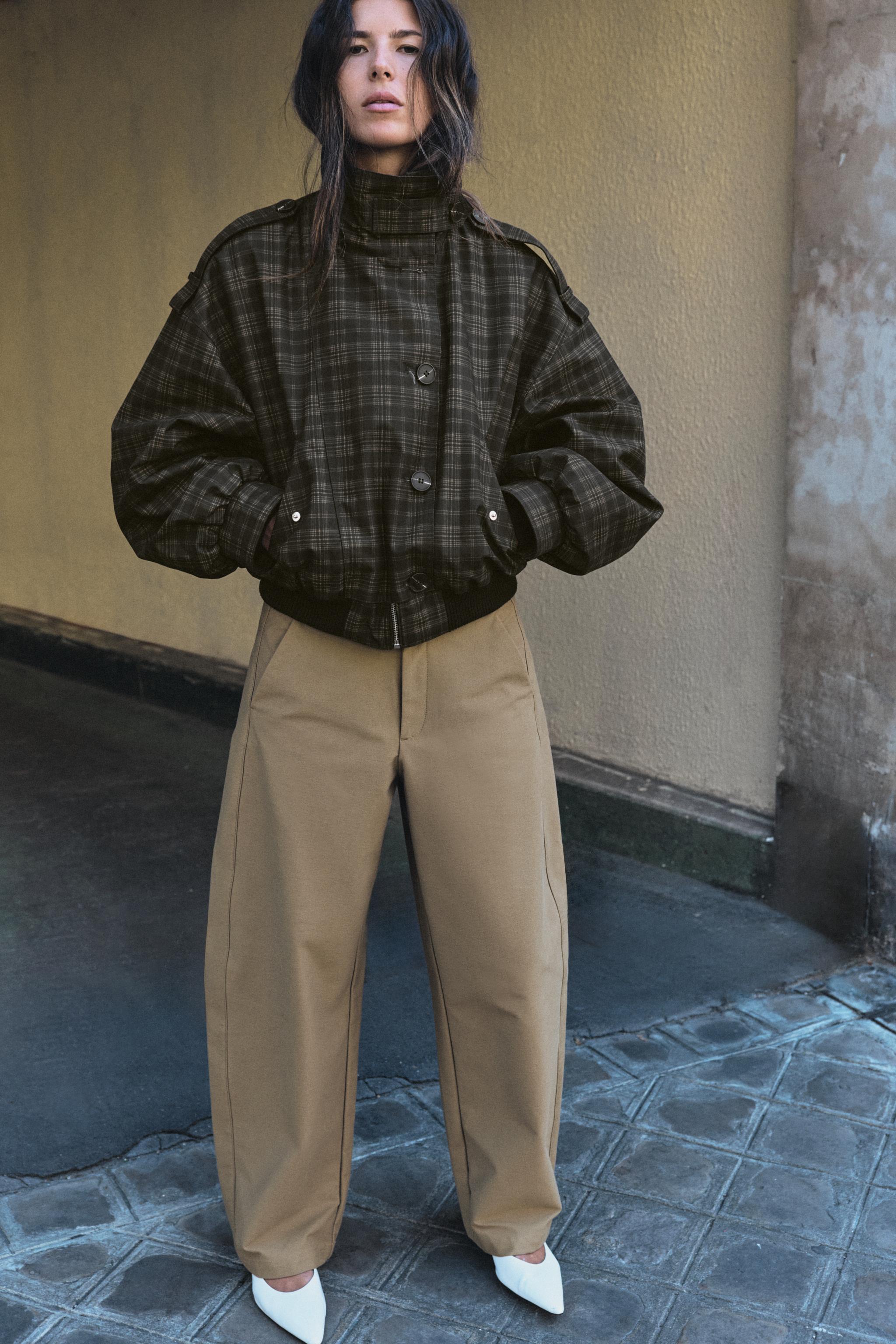 CHECKS BOMBER JACKET — ZARA