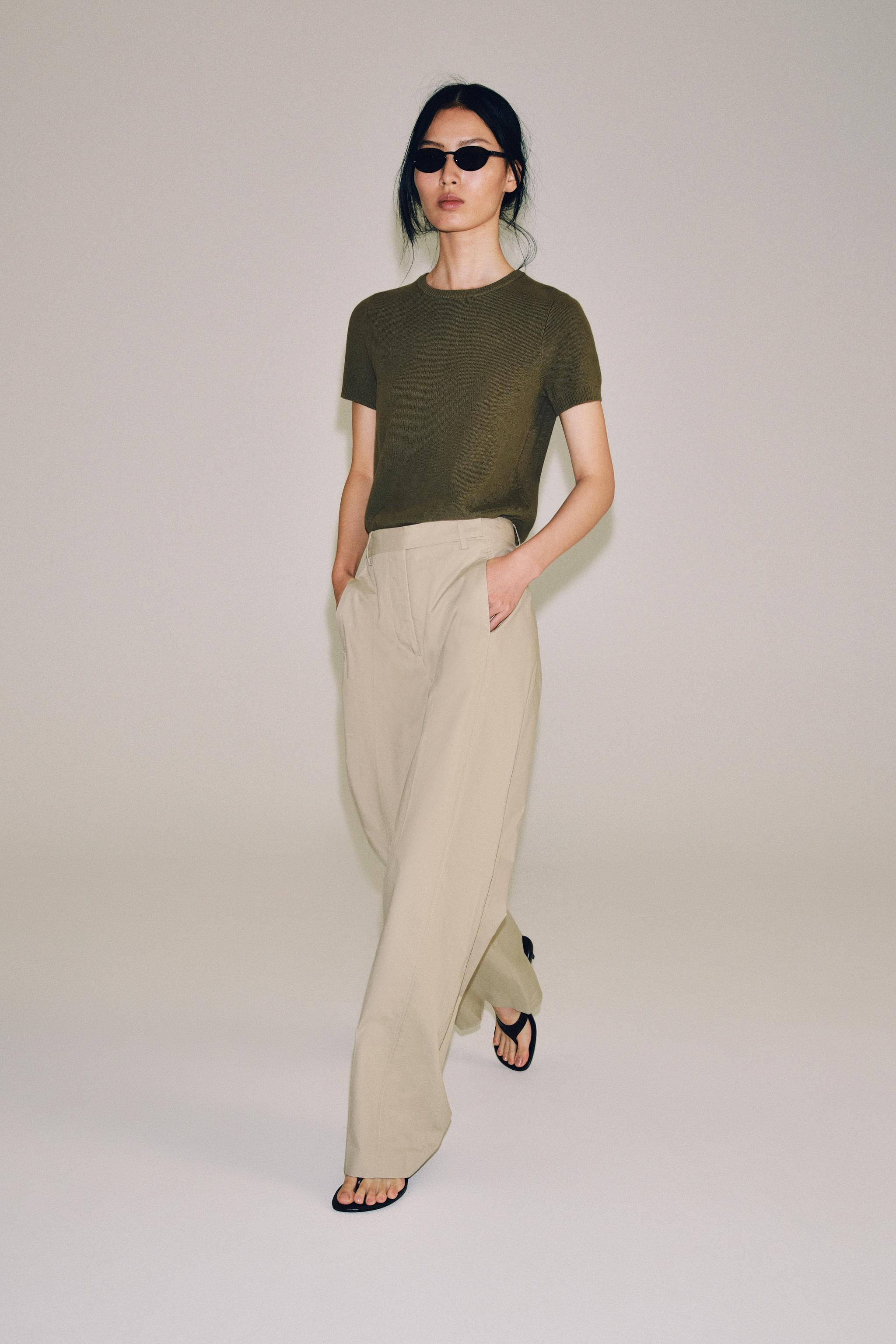 БРЮКИ ИЗ ПОПЛИНА — ZW COLLECTION — ZARA