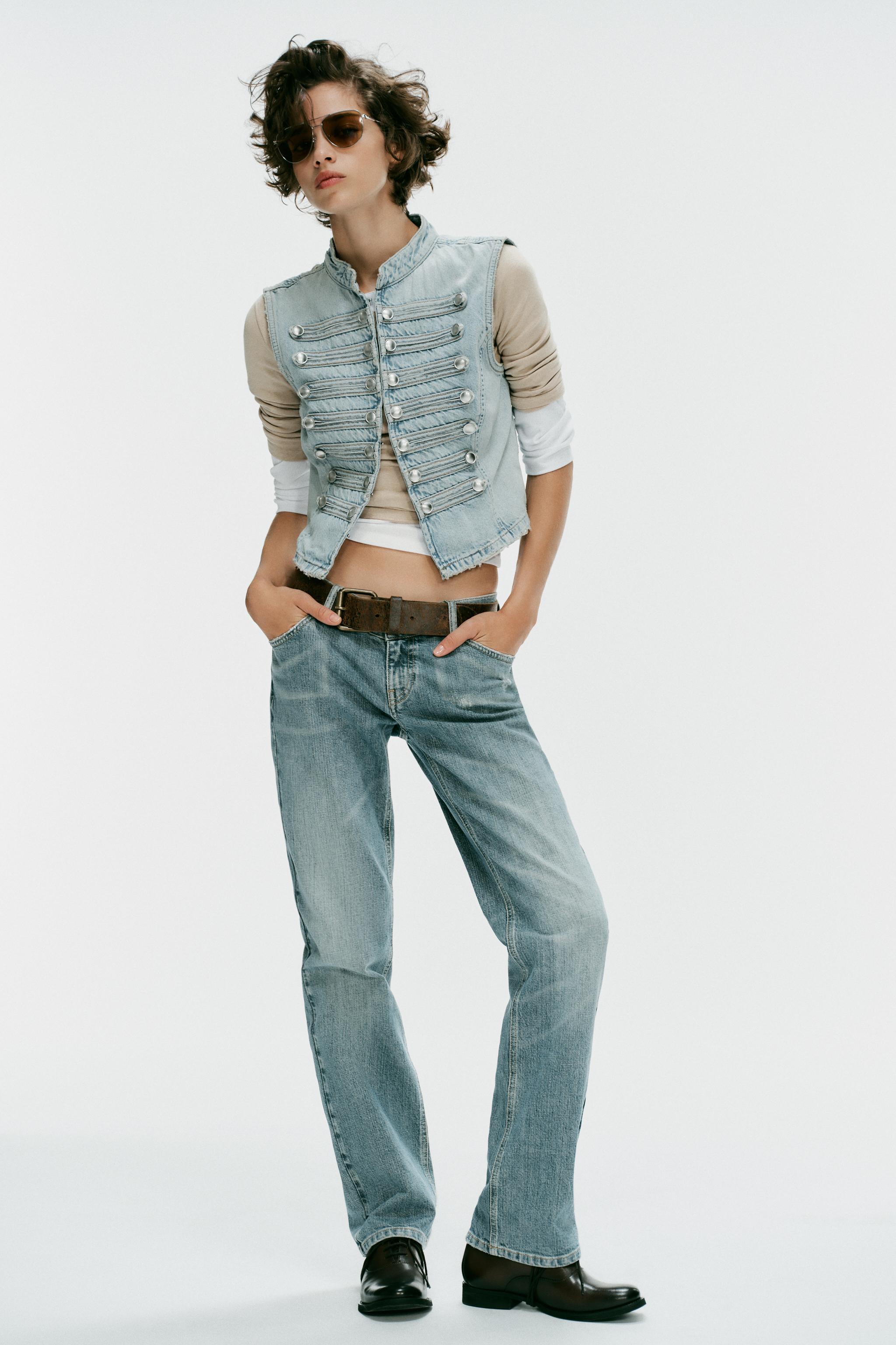 ДЖИНСОВЫЙ ЖИЛЕТ TRF С ПУГОВИЦАМИ — ZARA