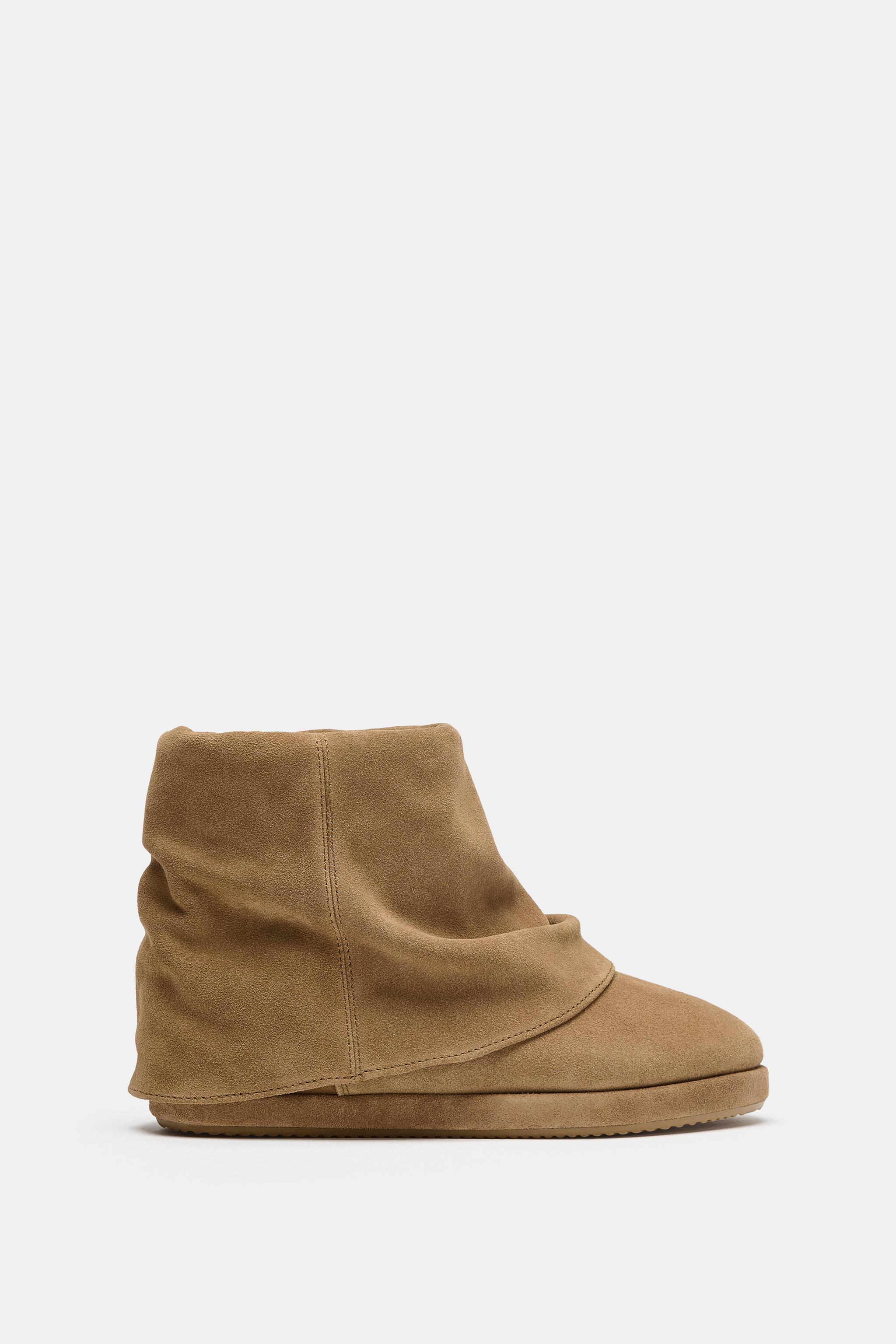 КОЖАНЫЕ БОТИЛЬОНЫ С ГЕТРАМИ — ZARA