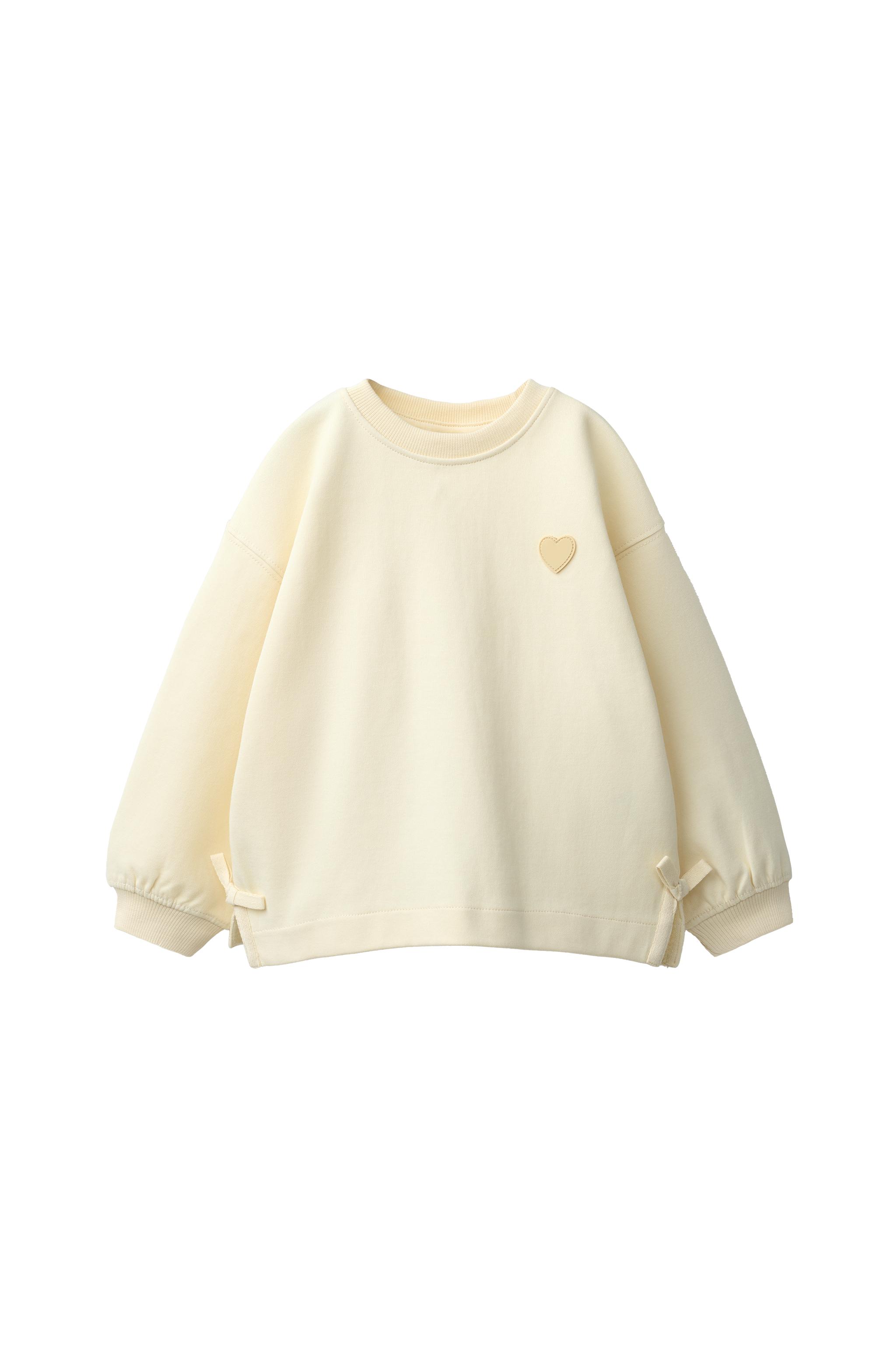 Свитшот с бантом и сердцем из интерлока — ZARA