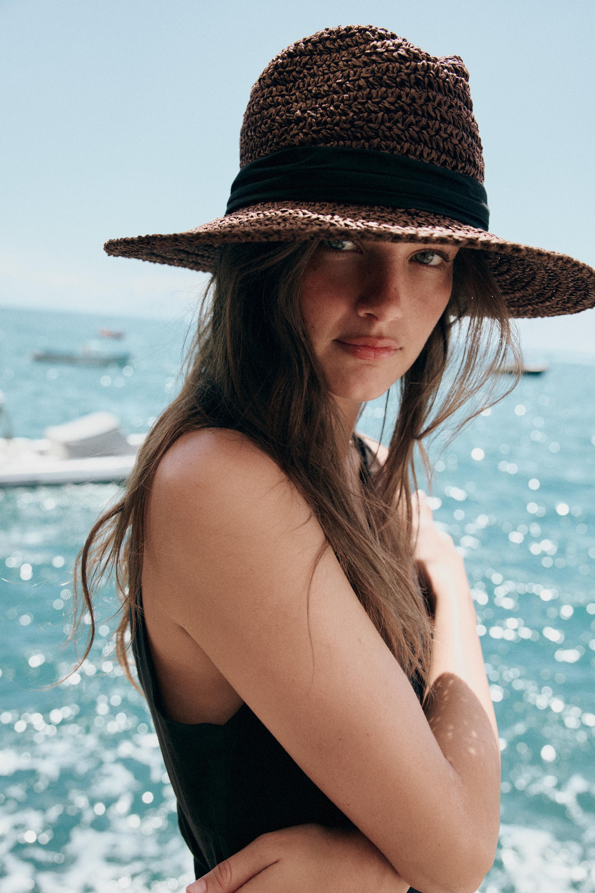 Шляпа с контрастной лентой — ZARA