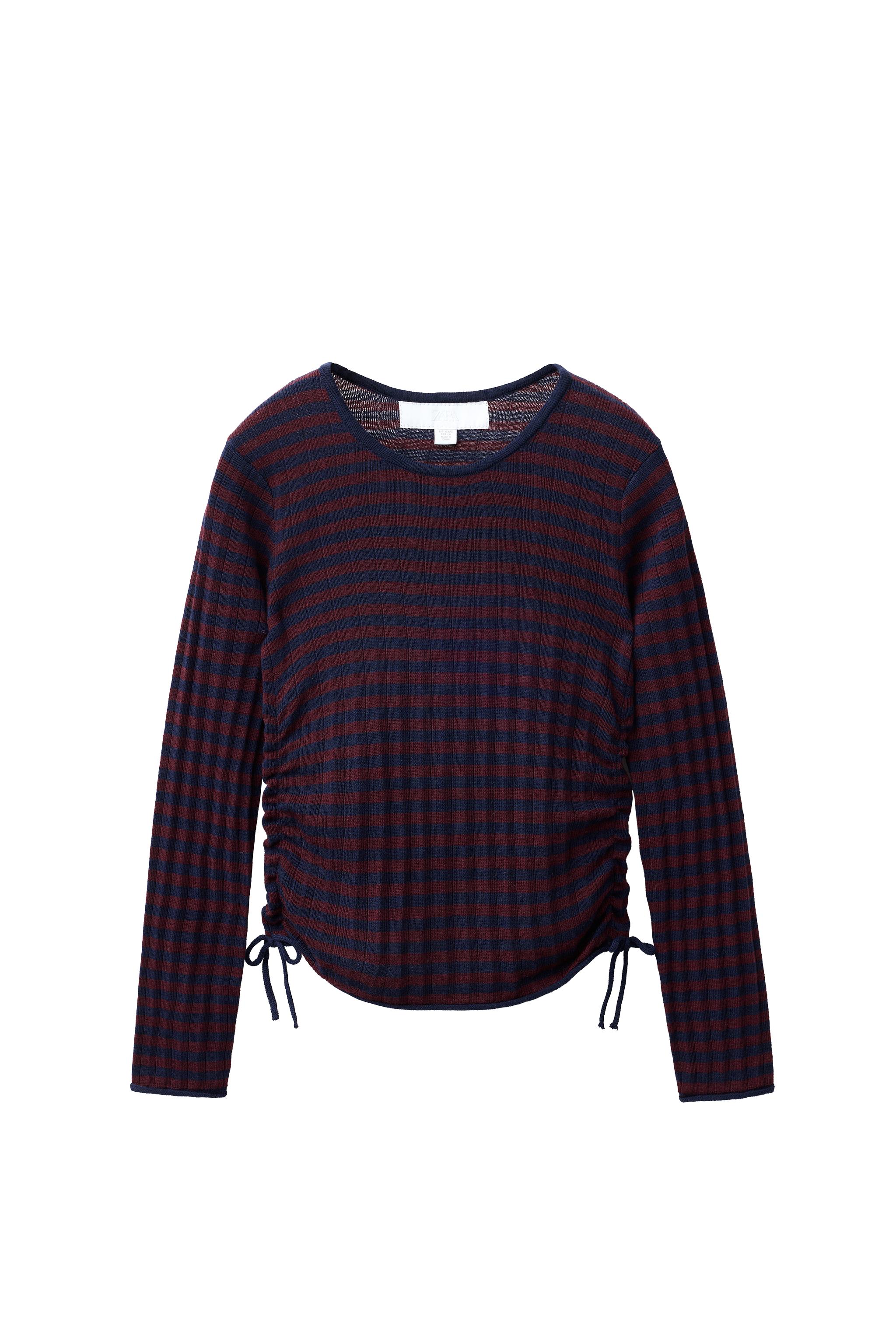 Джемпер в полоску с сборками из трикотажа — ZARA