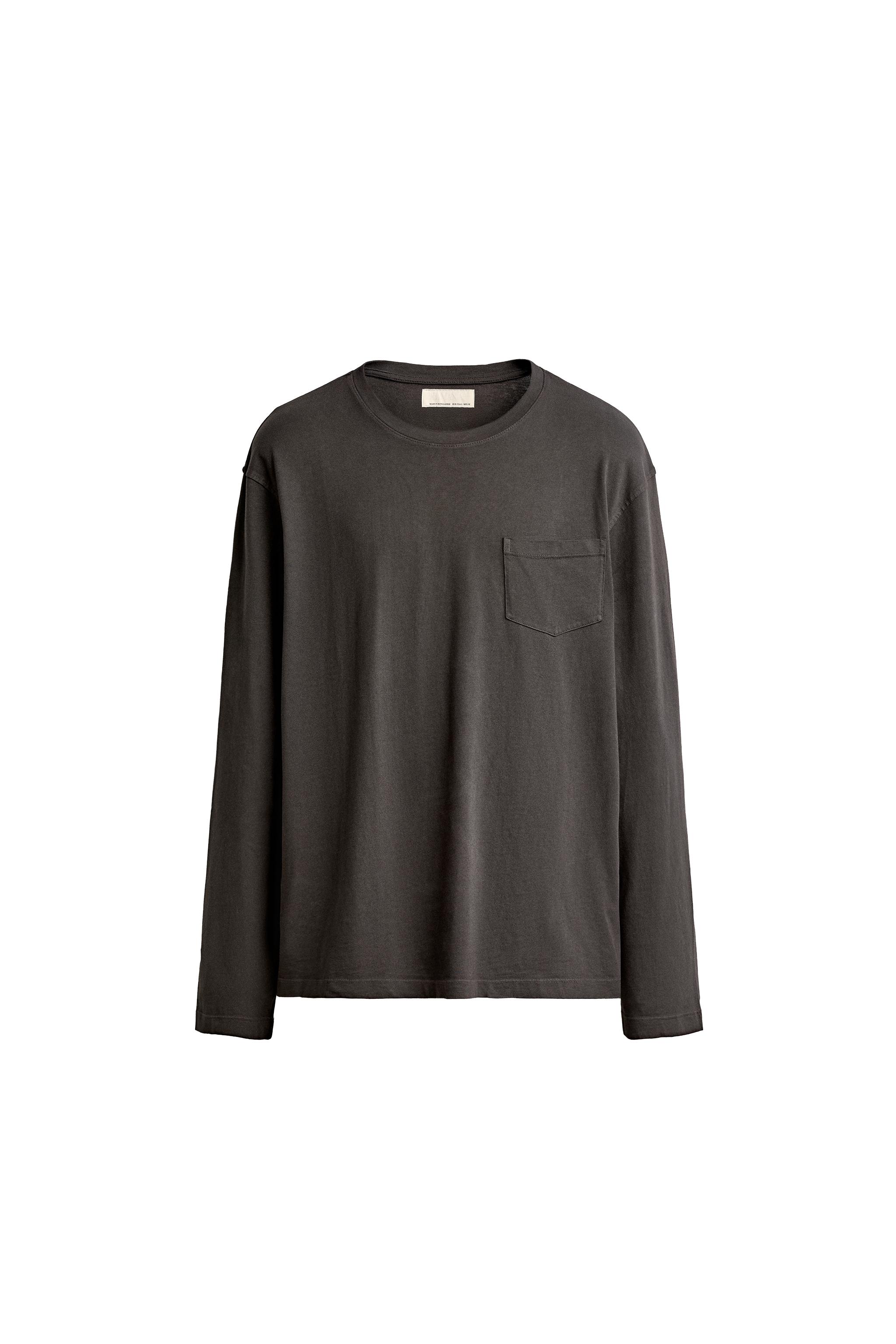 Футболка классического кроя с длинным рукавом — ZARA
