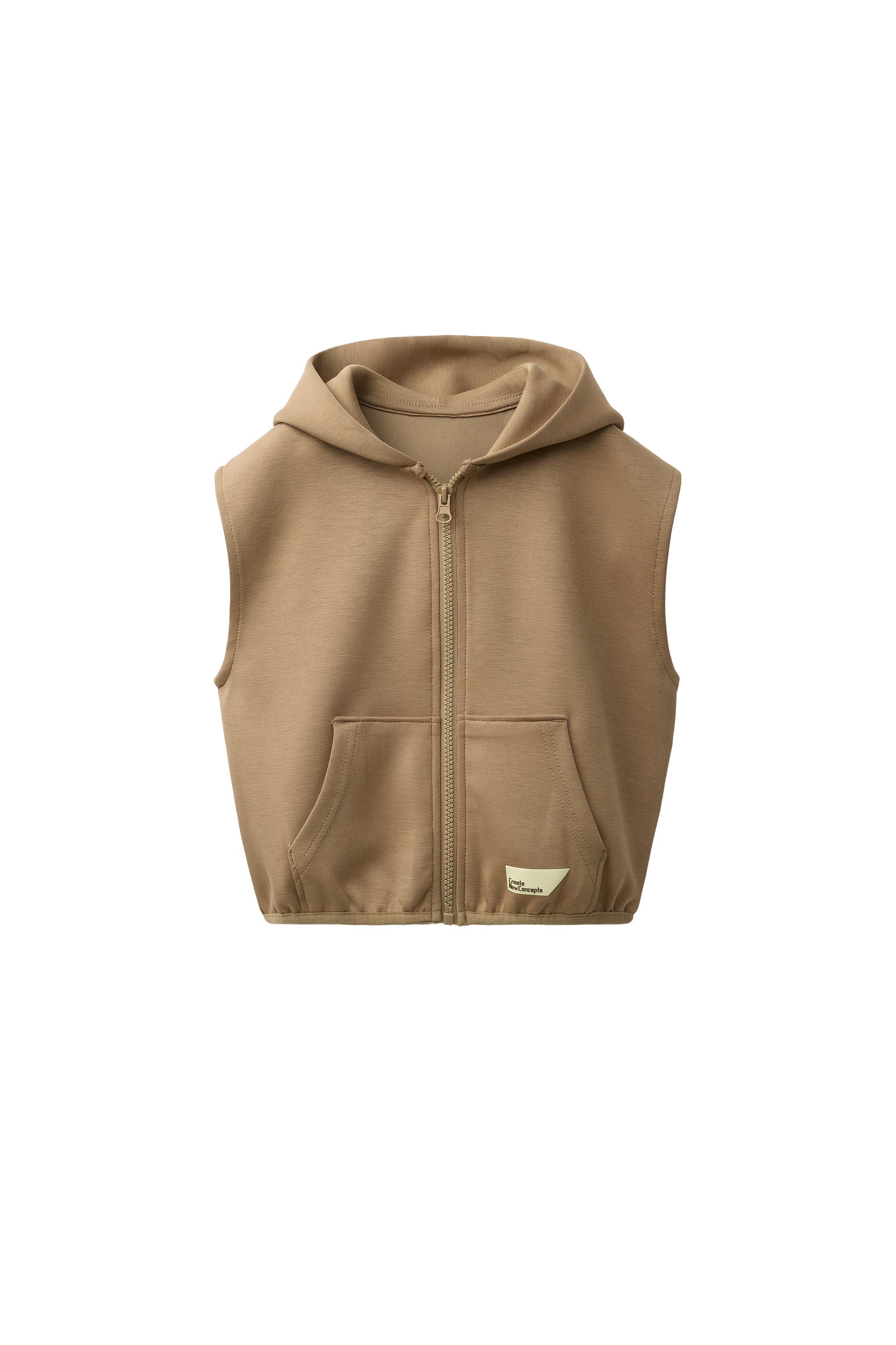 ЖИЛЕТ ИЗ ИНТЕРЛОКА С КАПЮШОНОМ — ZARA