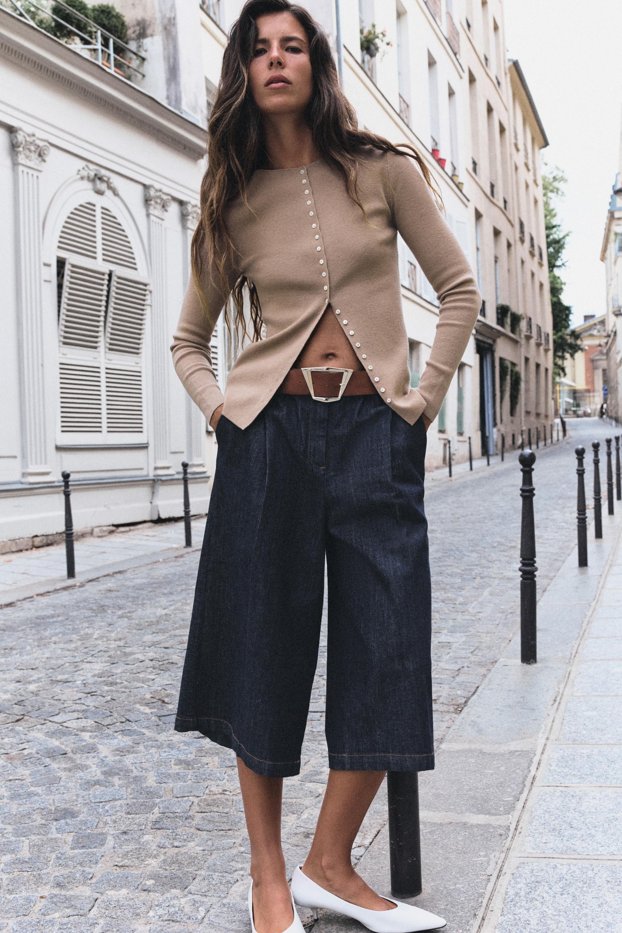 Длинные бермуды с вытачками и поясом — ZARA