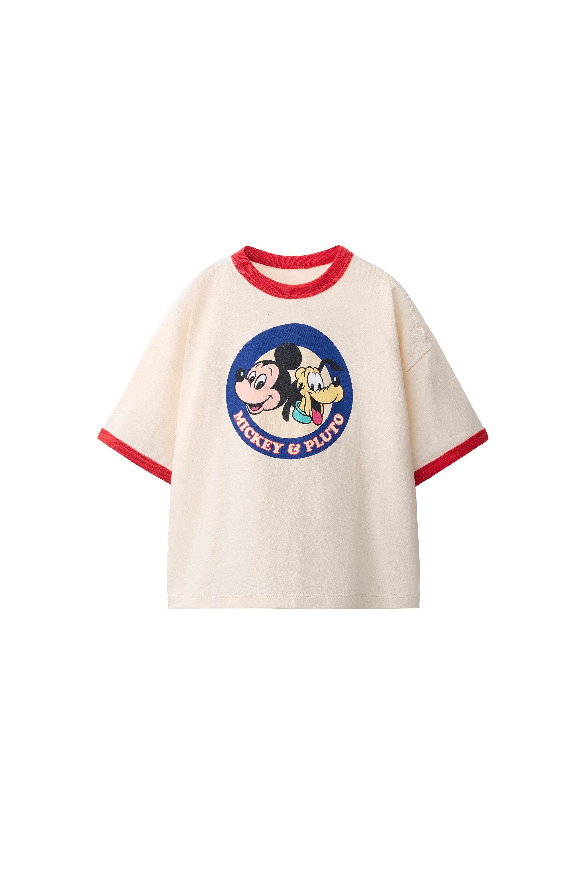 Футболка с принтом Микки Мауса и Плу́то © DISNEY с кантом — ZARA