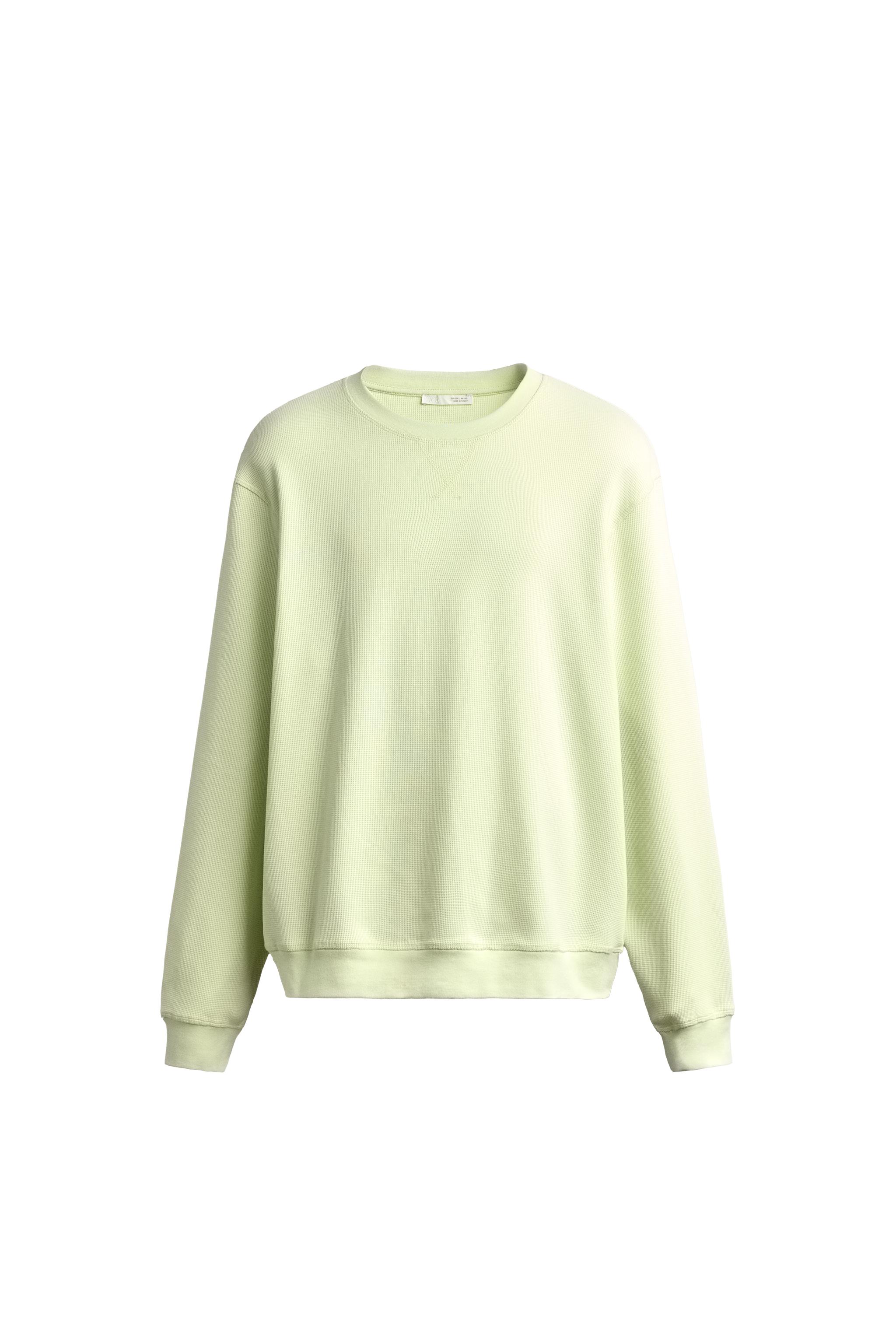 ТОЛСТОВКА С ВАФЕЛЬНОЙ ФАКТУРОЙ — ZARA