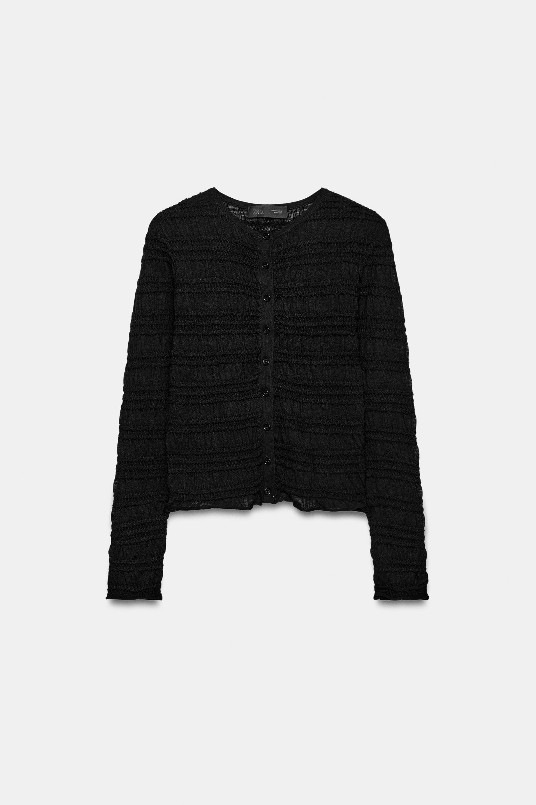 Кардиган фактурной вязки в виде сот — ZARA