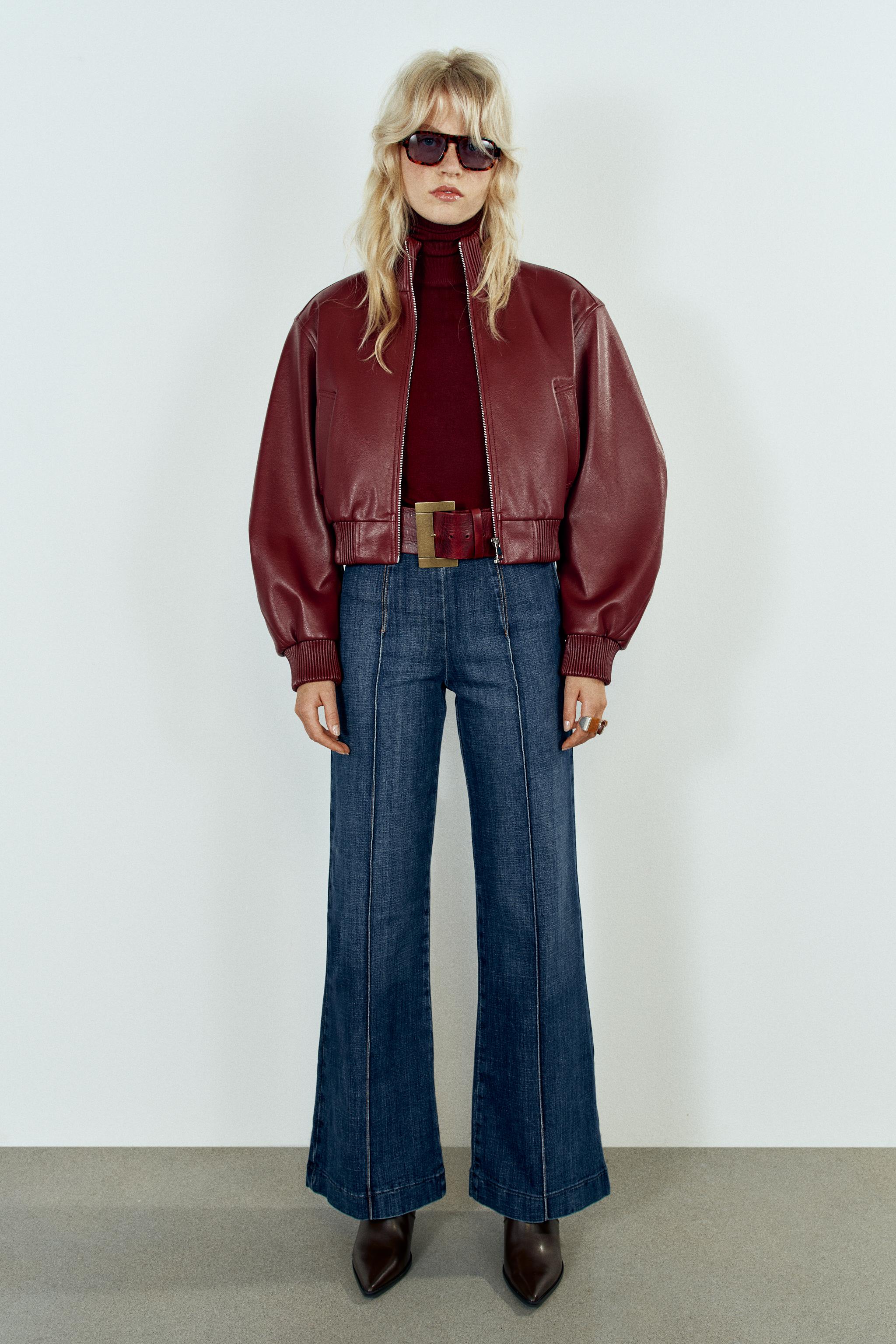 Укороченный бомбер с плечевыми накладками — ZARA