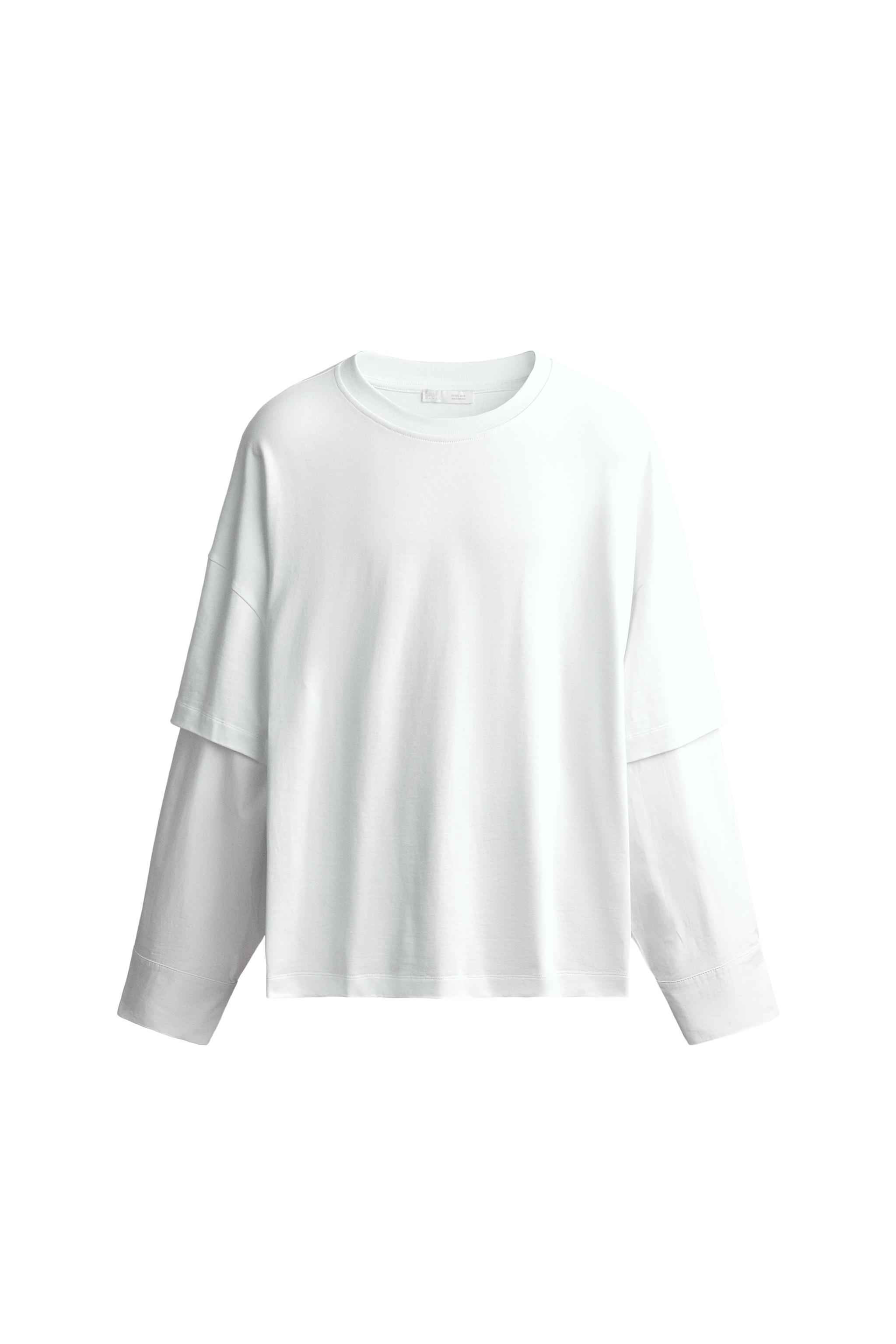 ФУТБОЛКА С МНОГОСЛОЙНЫМИ РУКАВАМИ — ZARA