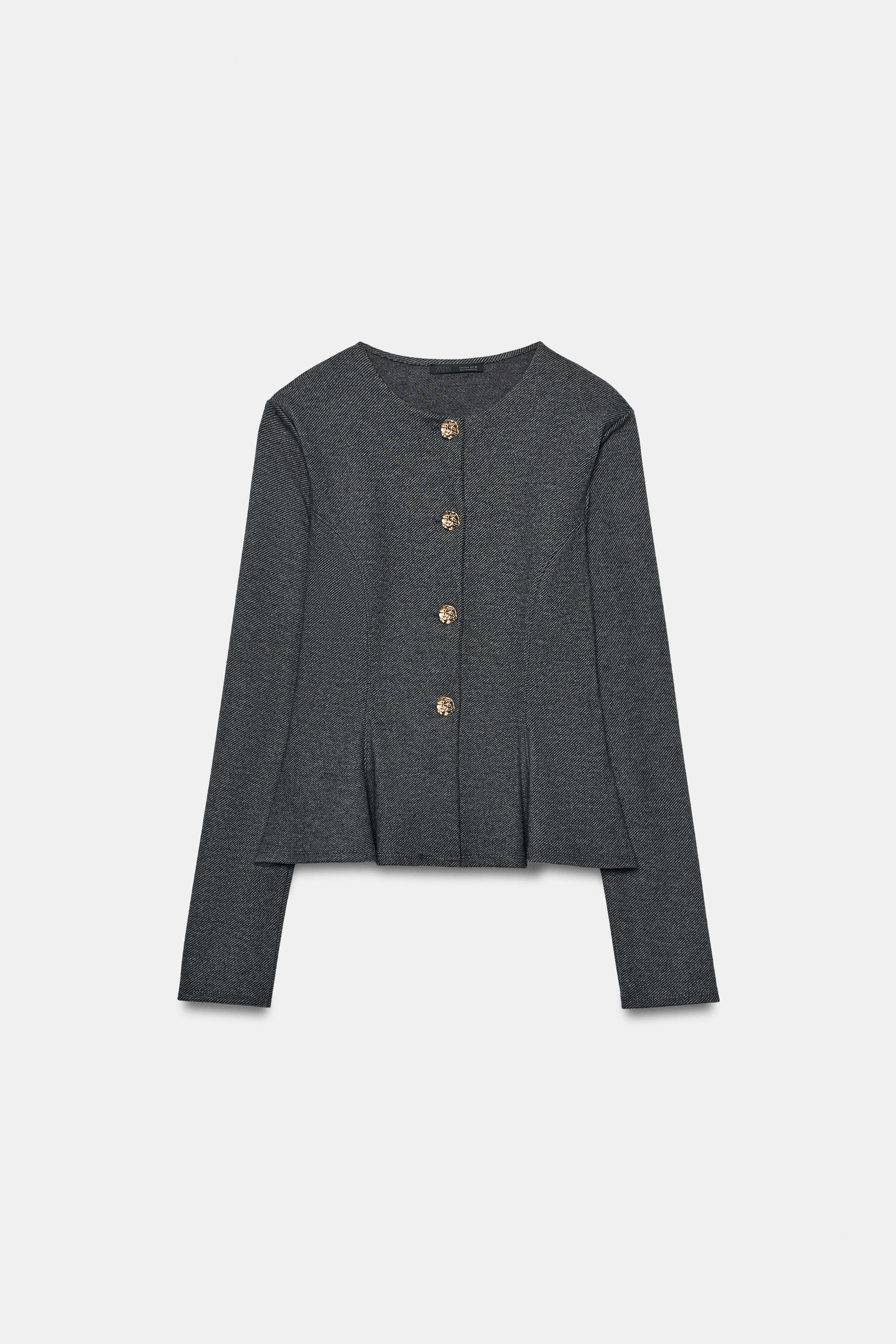 ПРИТАЛЕННЫЙ ЖАКЕТ НА ПУГОВИЦАХ — ZARA