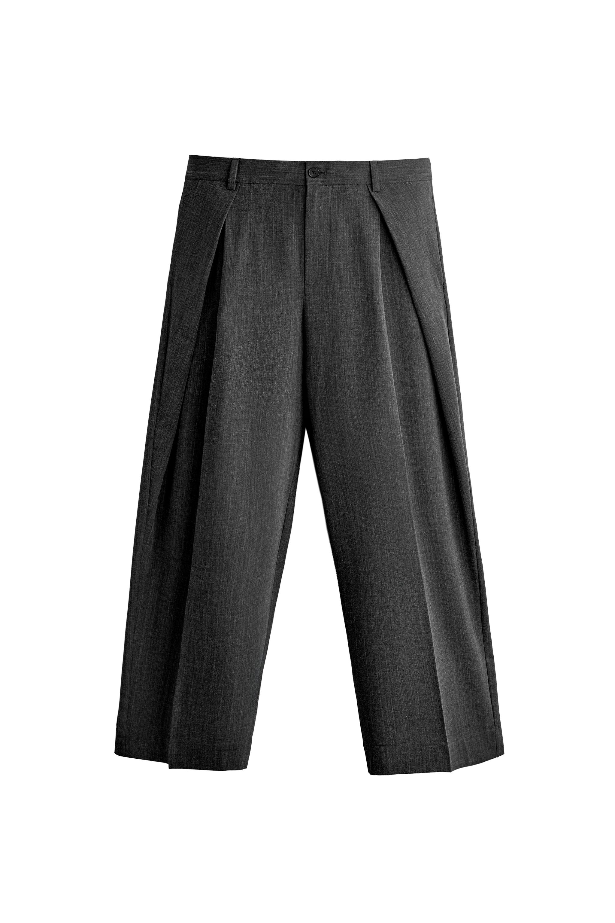 Брюки свободного кроя в складку — ZARA