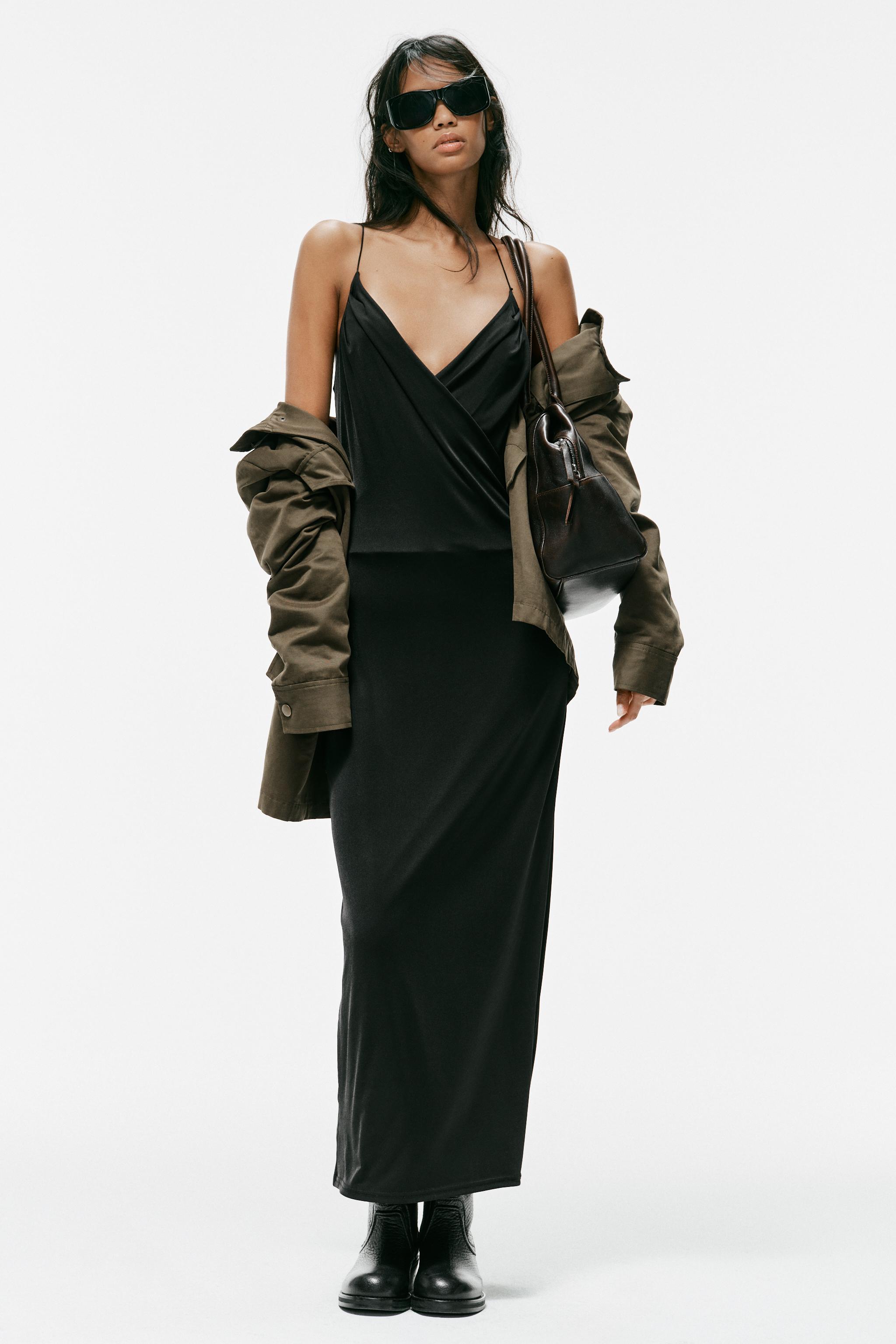 STRAPPY WRAP MIDI DRESS — ZARA