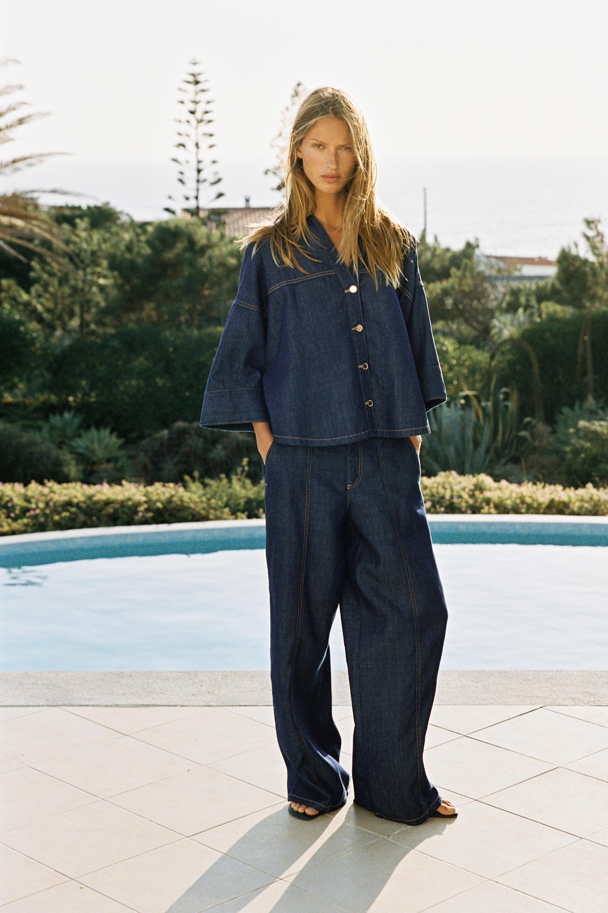 ДЖИНСОВАЯ РУБАШКА Z1975 С ШИРОКИМИ РУКАВАМИ — ZARA