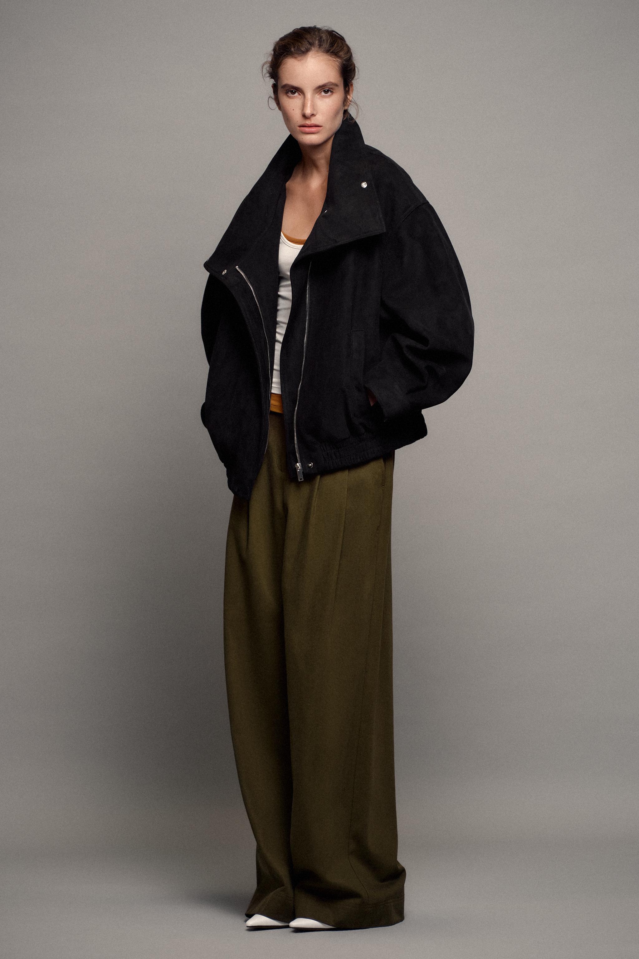 ШИРОКИЕ БРЮКИ С ЗАЩИПАМИ — ZARA