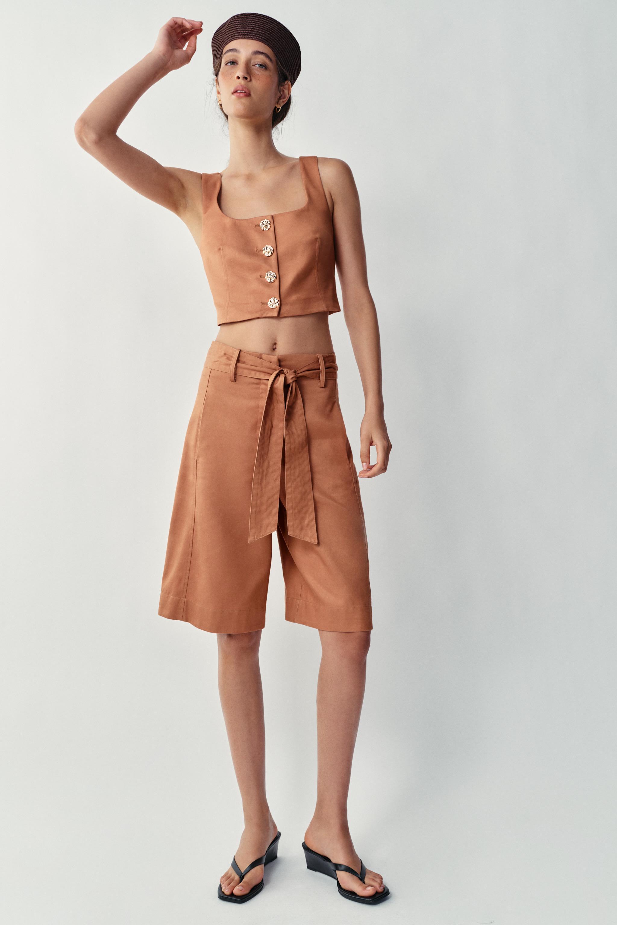 Длинные бермуды с ремнём — ZARA