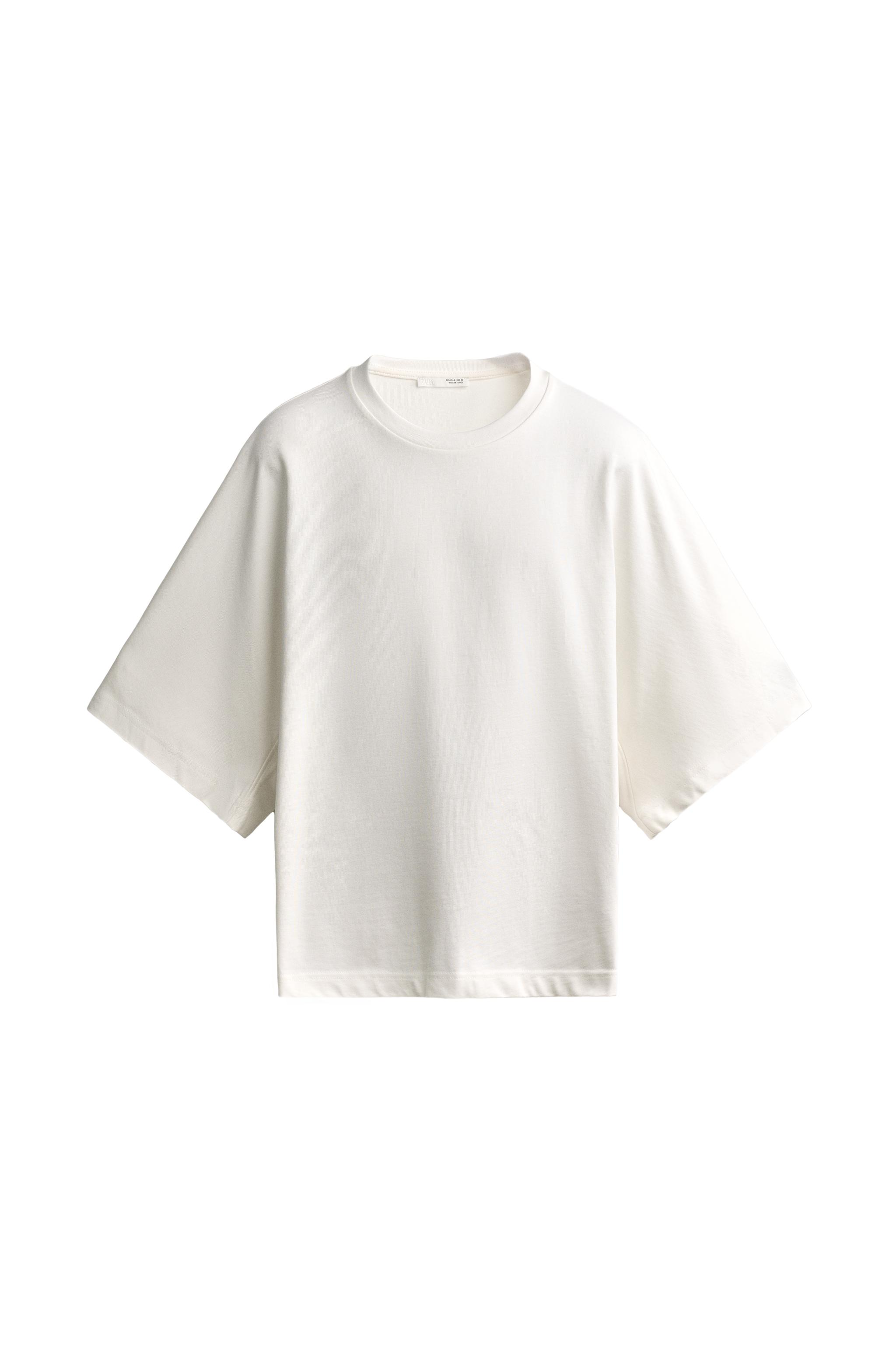 Футболка свободного кроя с рукавами-летучими мышками — ZARA