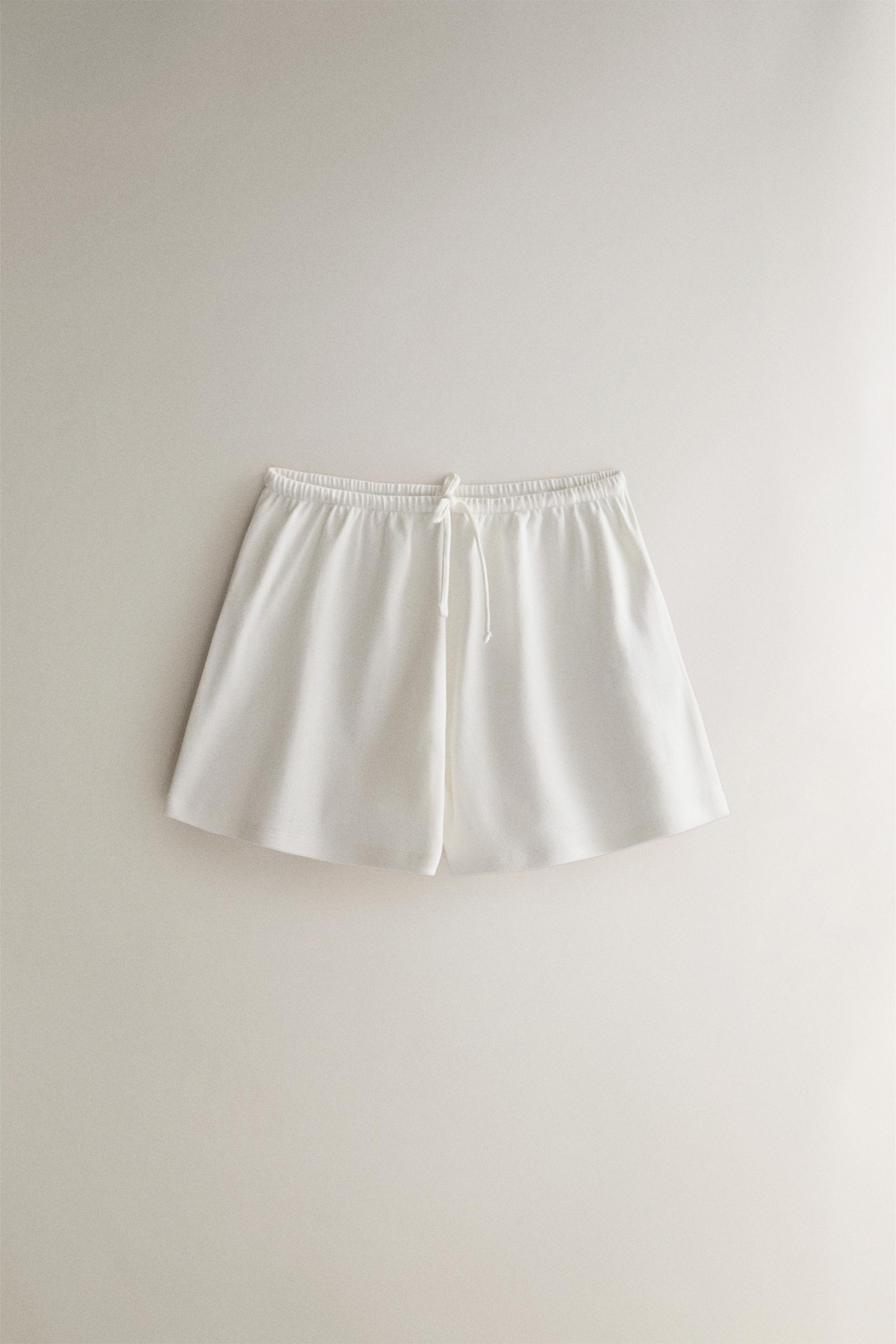 Шорты из хлопкового джерси — ZARA