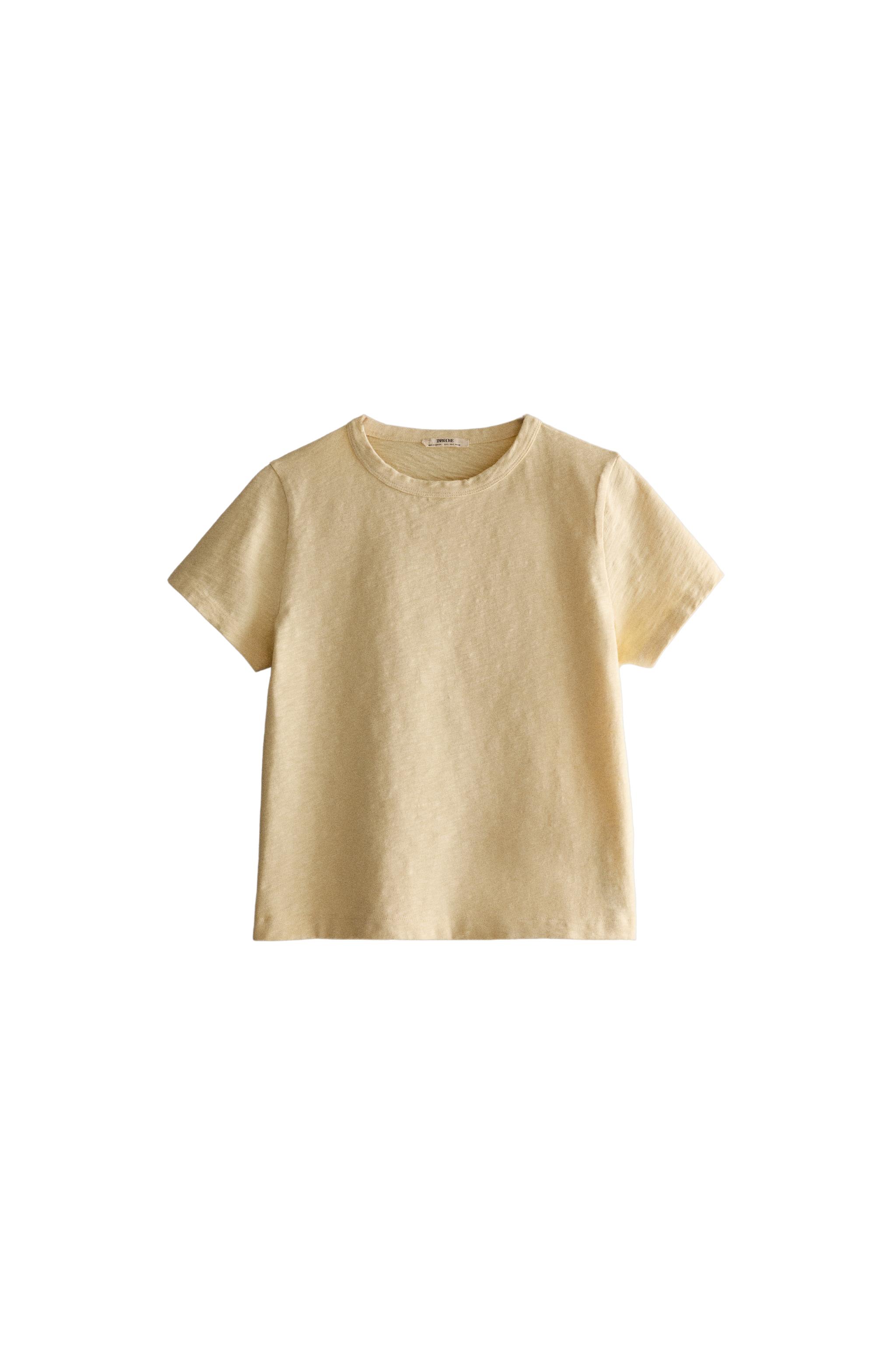 Футболка из хлопка с коротким рукавом — ZARA