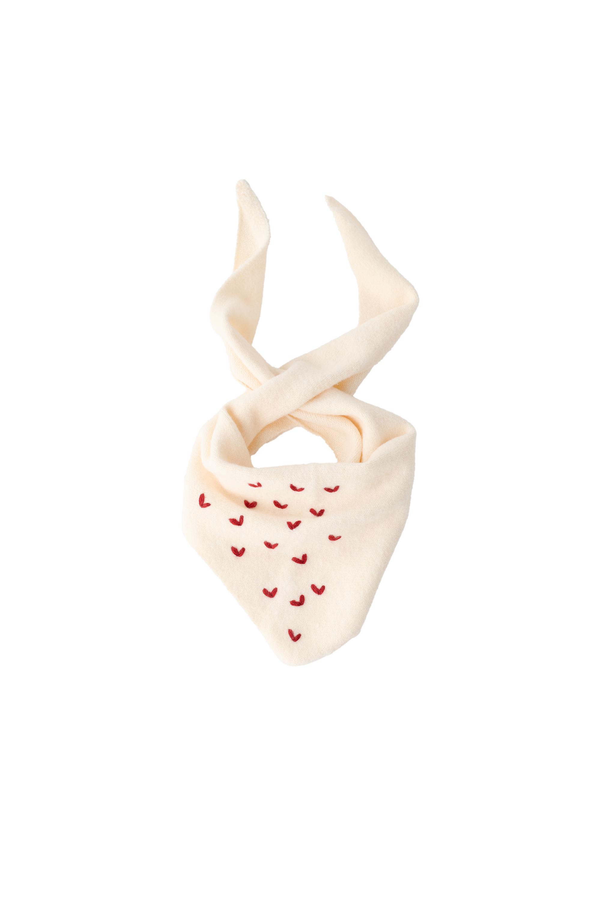 EMBROIDERED TRIANGULAR KNIT SCARF — ZARA