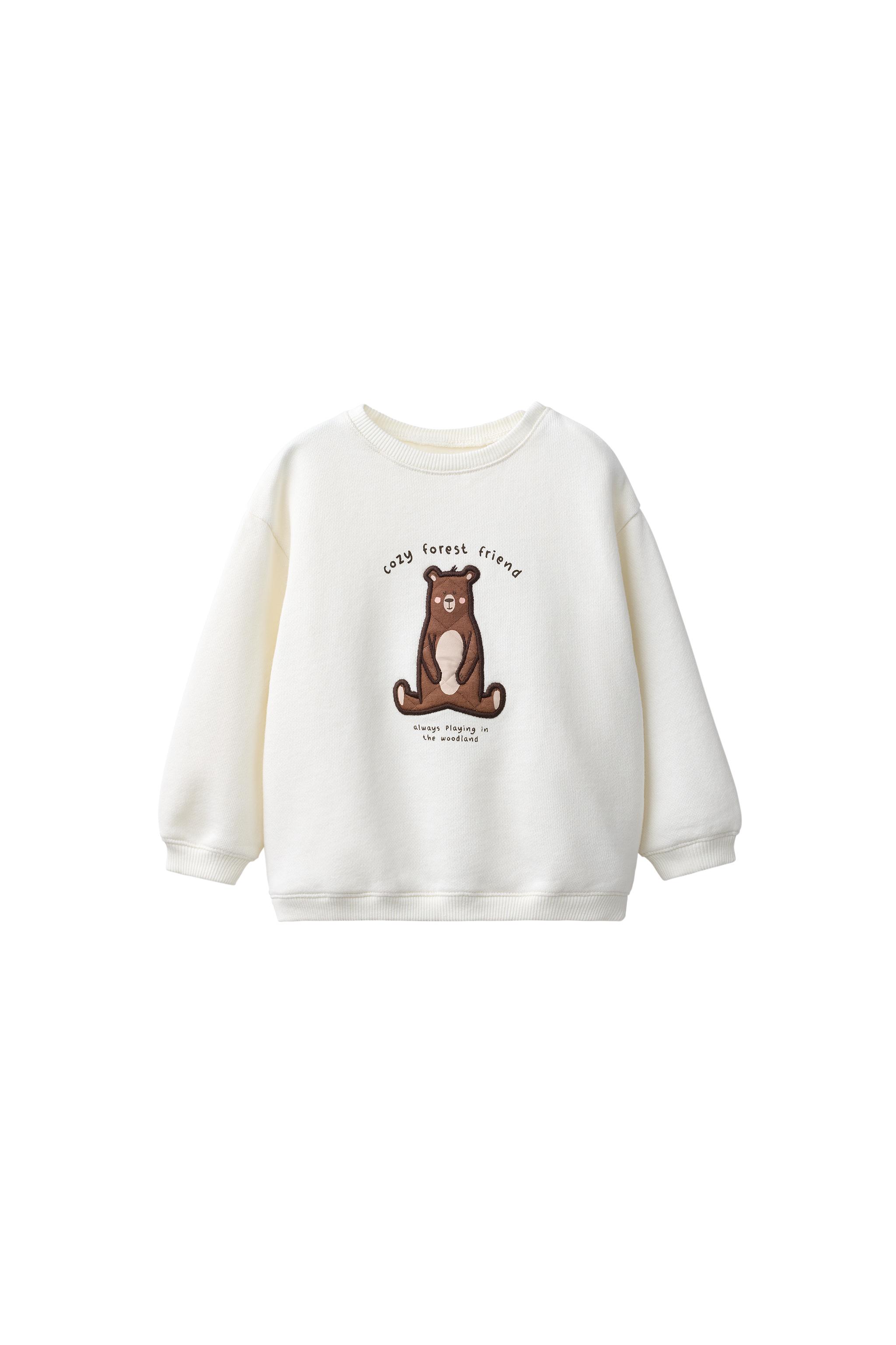 Свитшот с принтом медведя — ZARA