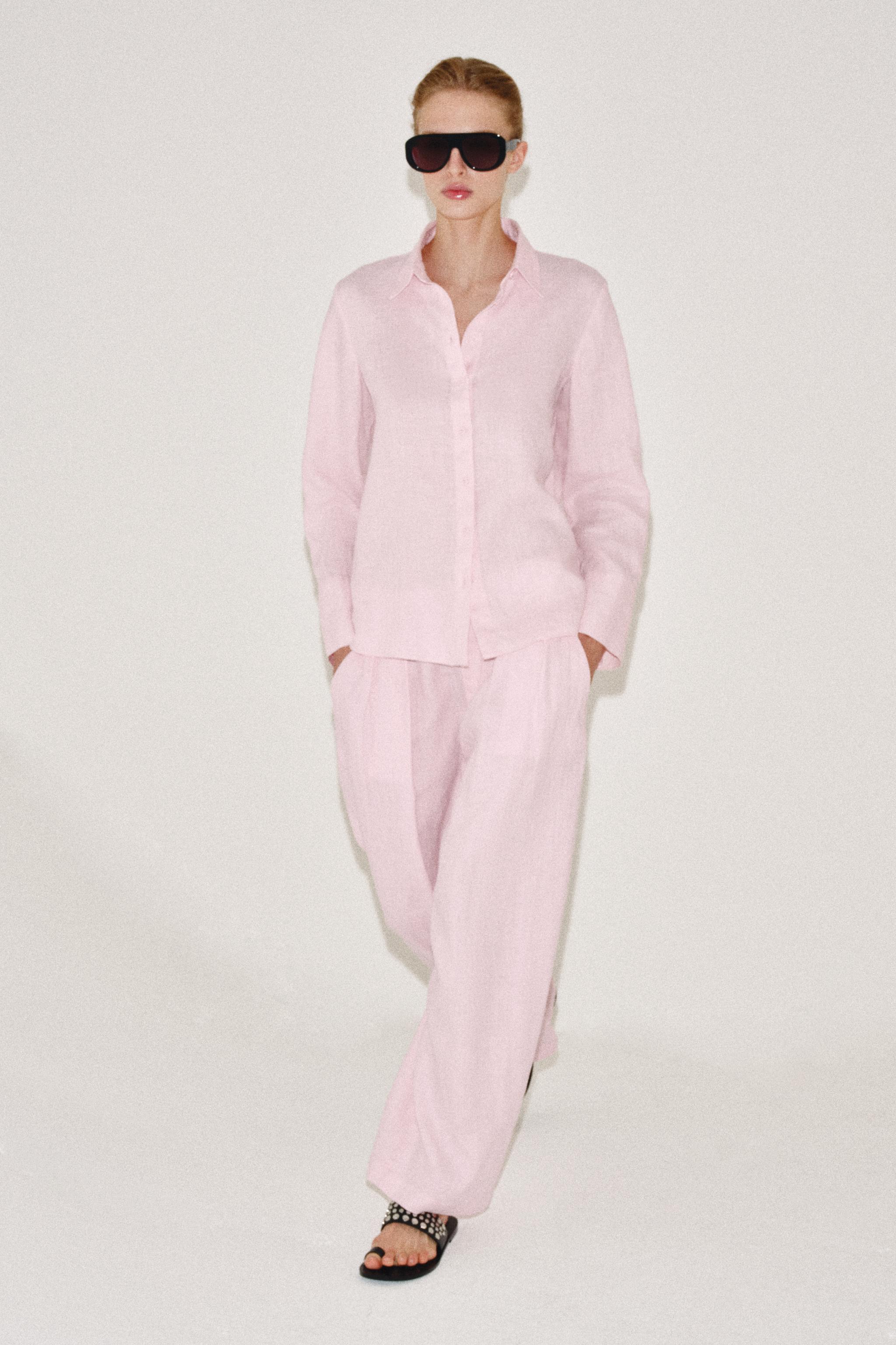 РУБАШКА ИЗ 100% ЛЬНА — ZW COLLECTION — ZARA