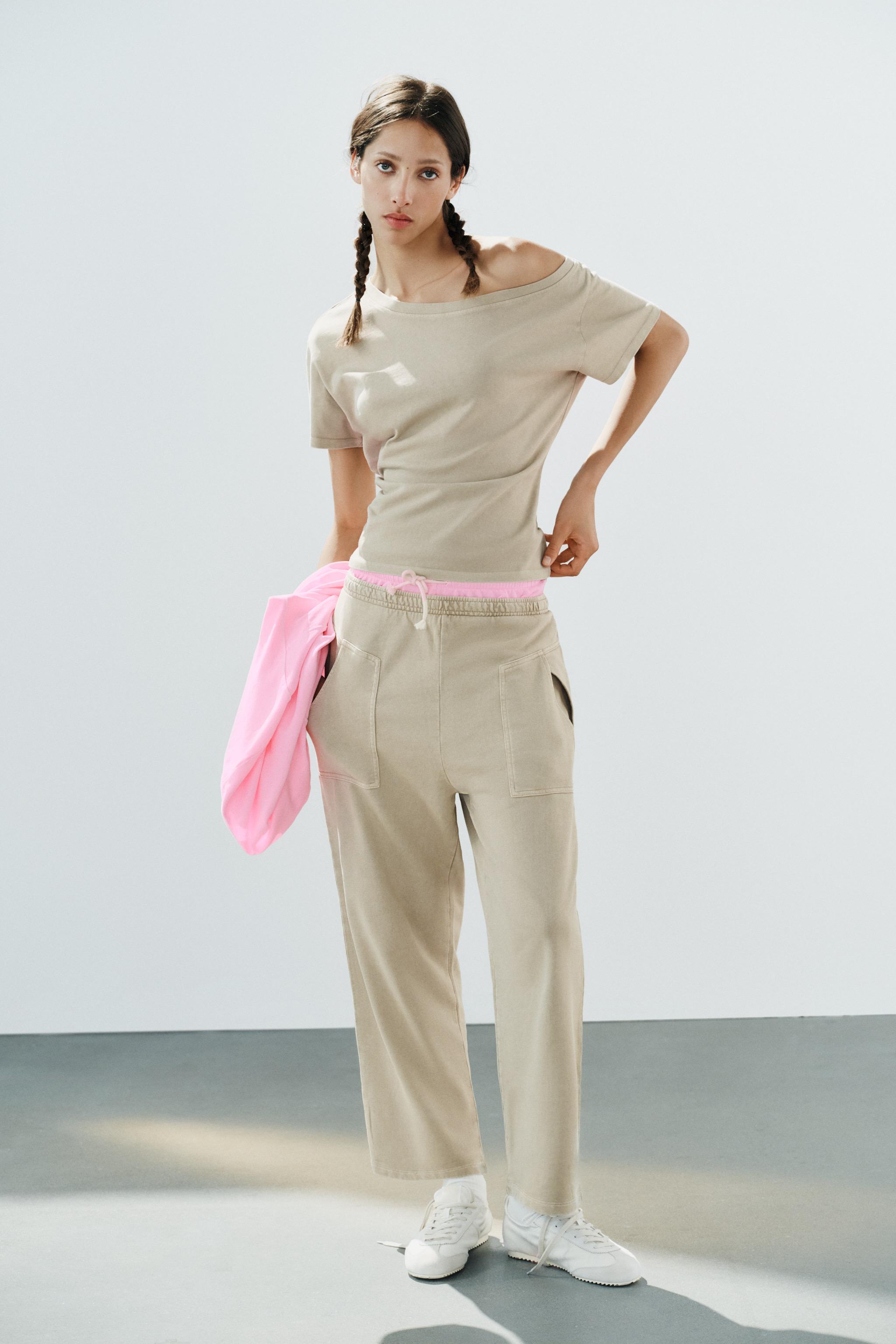 ФУТБОЛКА ИЗ ПЛОТНОГО ХЛОПКА С КОРОТКИМИ РУКАВАМИ — ZARA