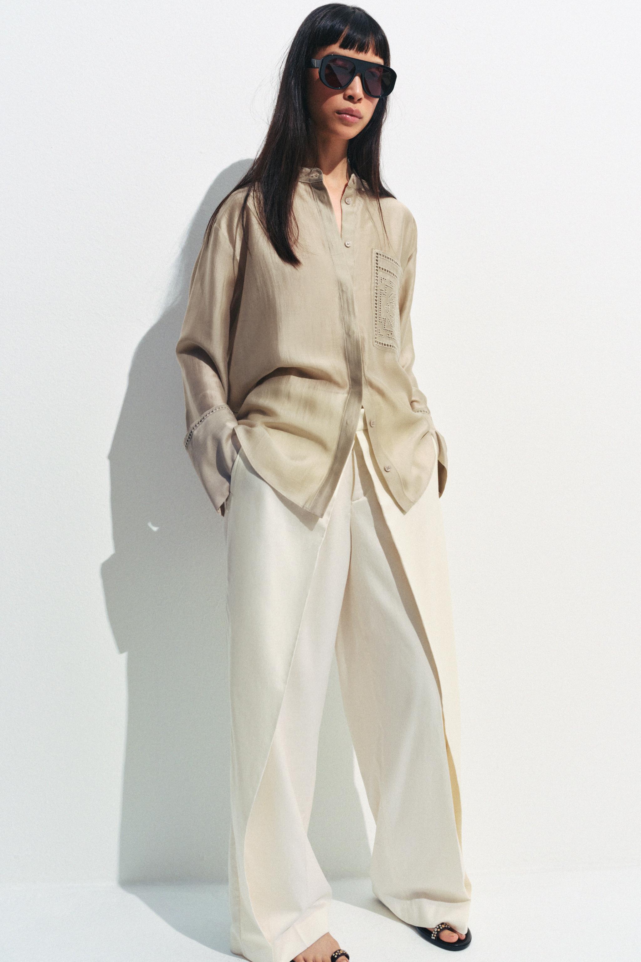 РУБАШКА С ВЫШИВКОЙ И КАРМАНОМ — ZW COLLECTION — ZARA
