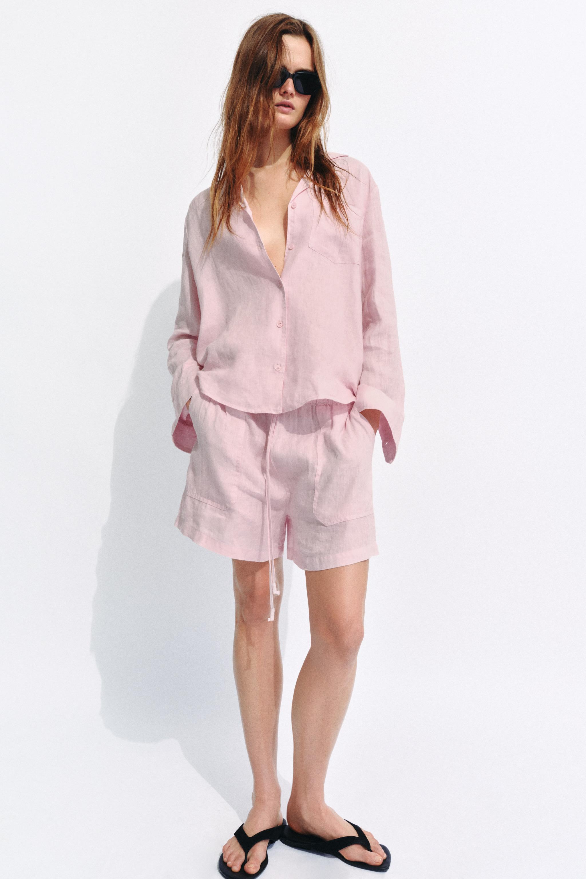 РУБАШКА ИЗ 100% ЛЬНА С КАРМАНОМ — ZW COLLECTION — ZARA
