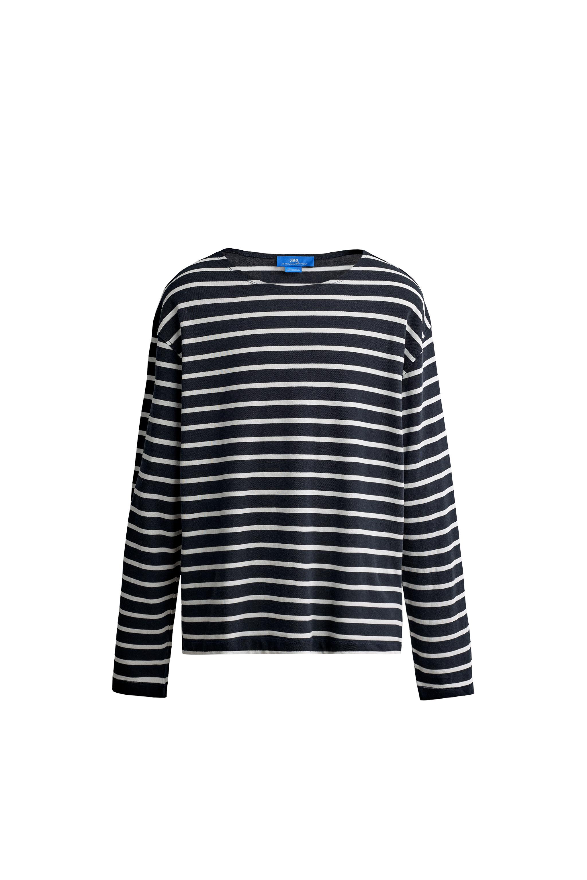 Футболка в полоску из жаккардовой ткани AARON LEVINE X ZARA — ZARA