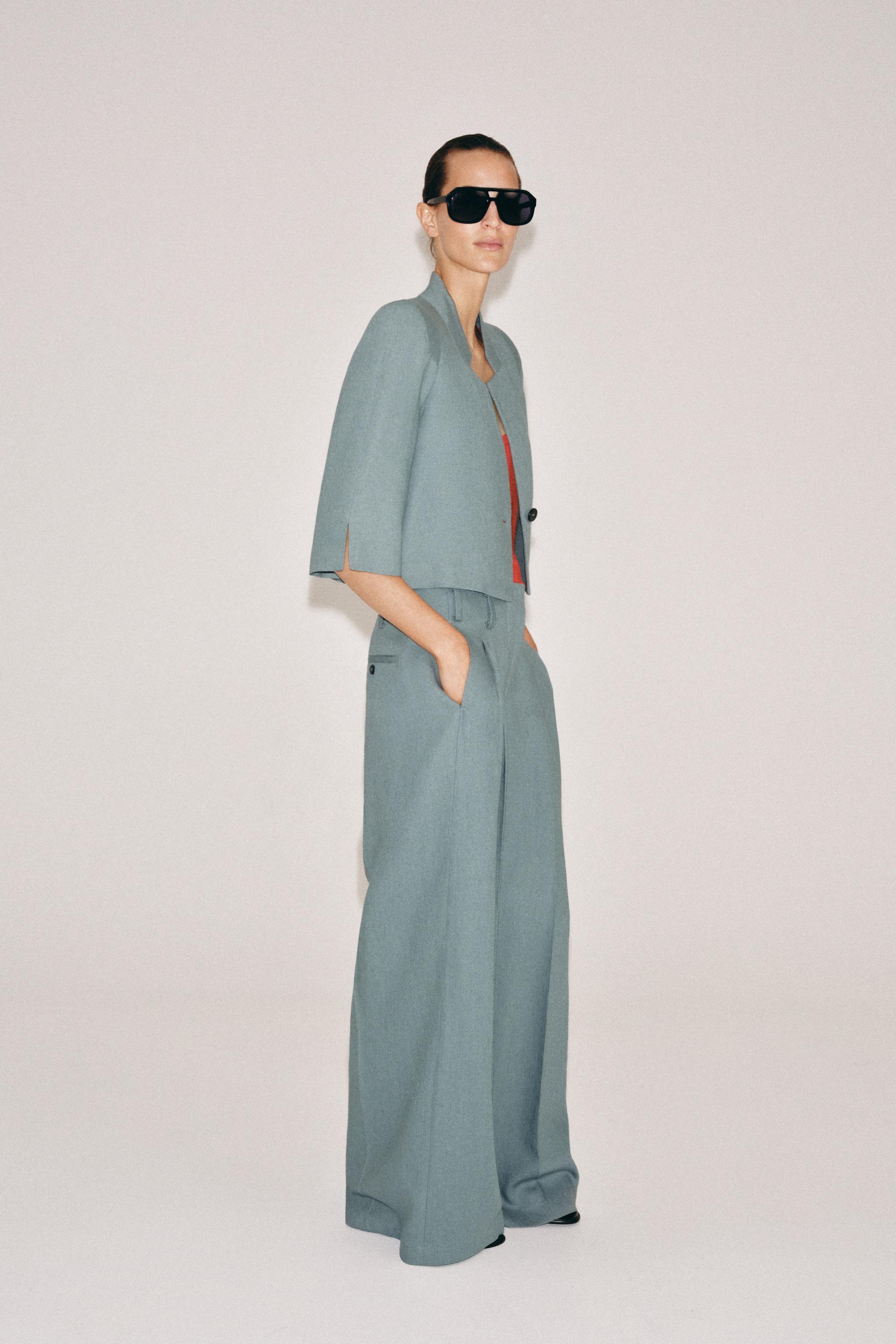 УКОРОЧЕННЫЙ ЛЬНЯНОЙ БЛЕЙЗЕР — ZW COLLECTION — ZARA