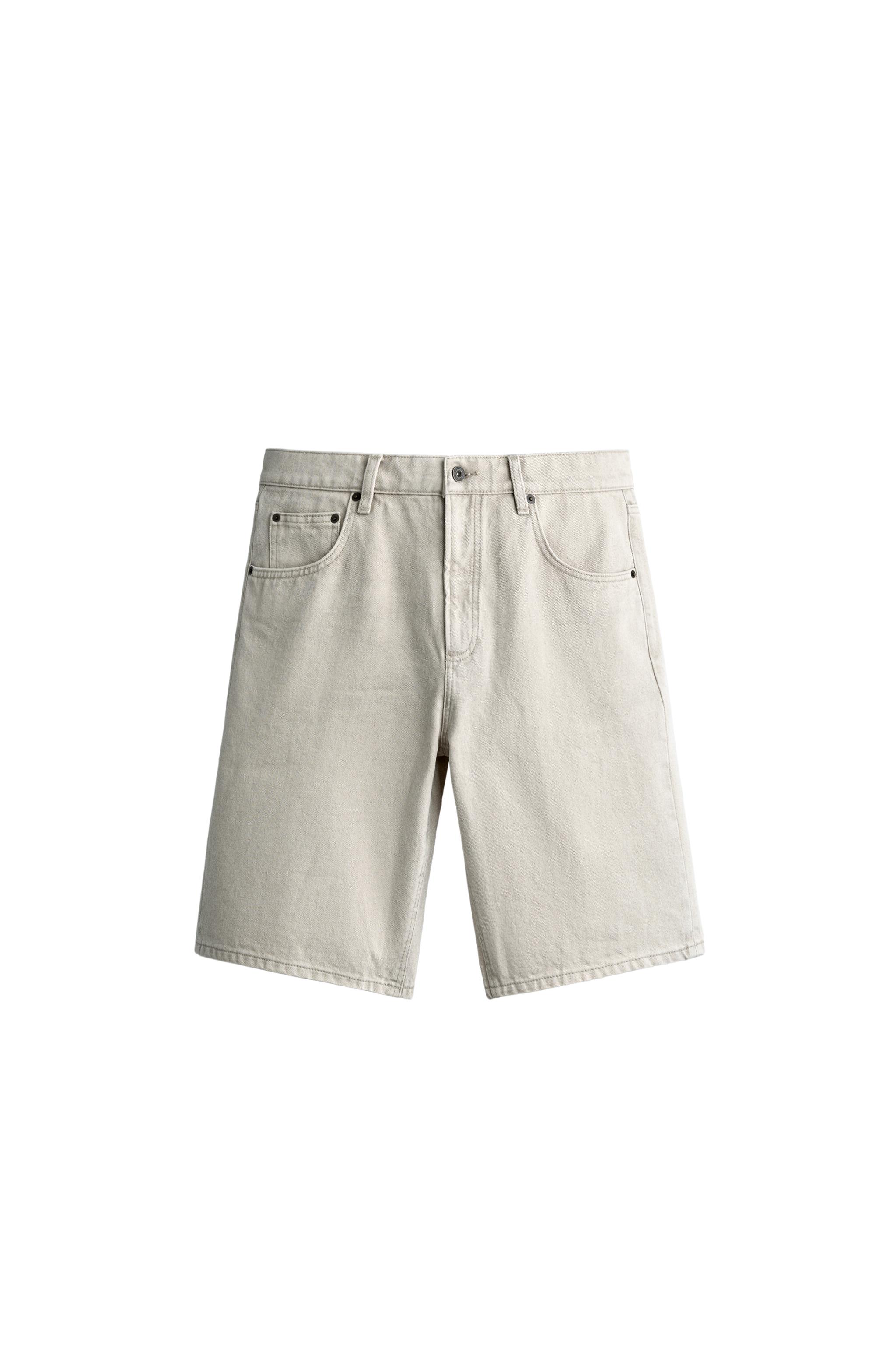 Бермуды из денима классического кроя — ZARA