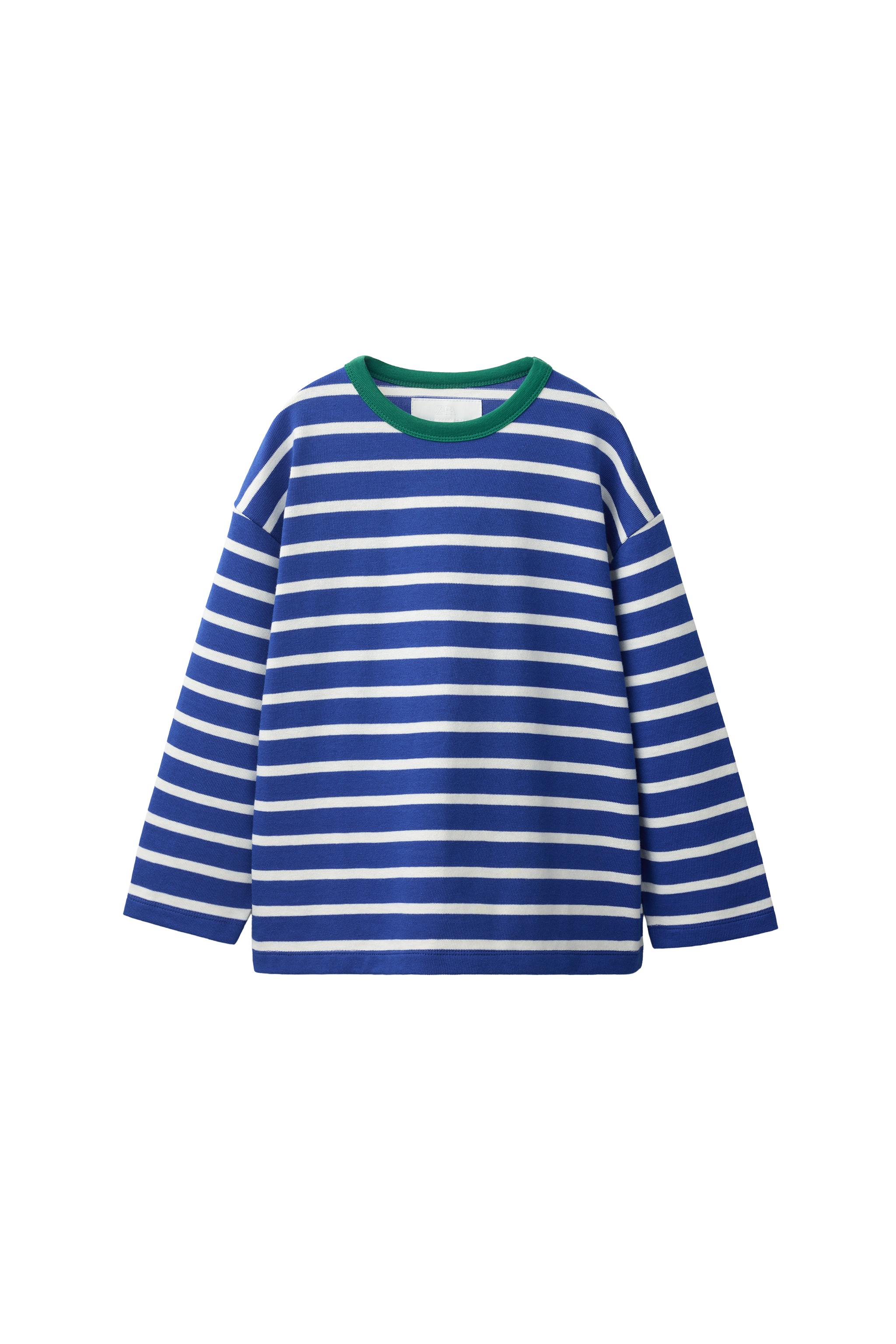 Футболка с принтом в полоску — ZARA