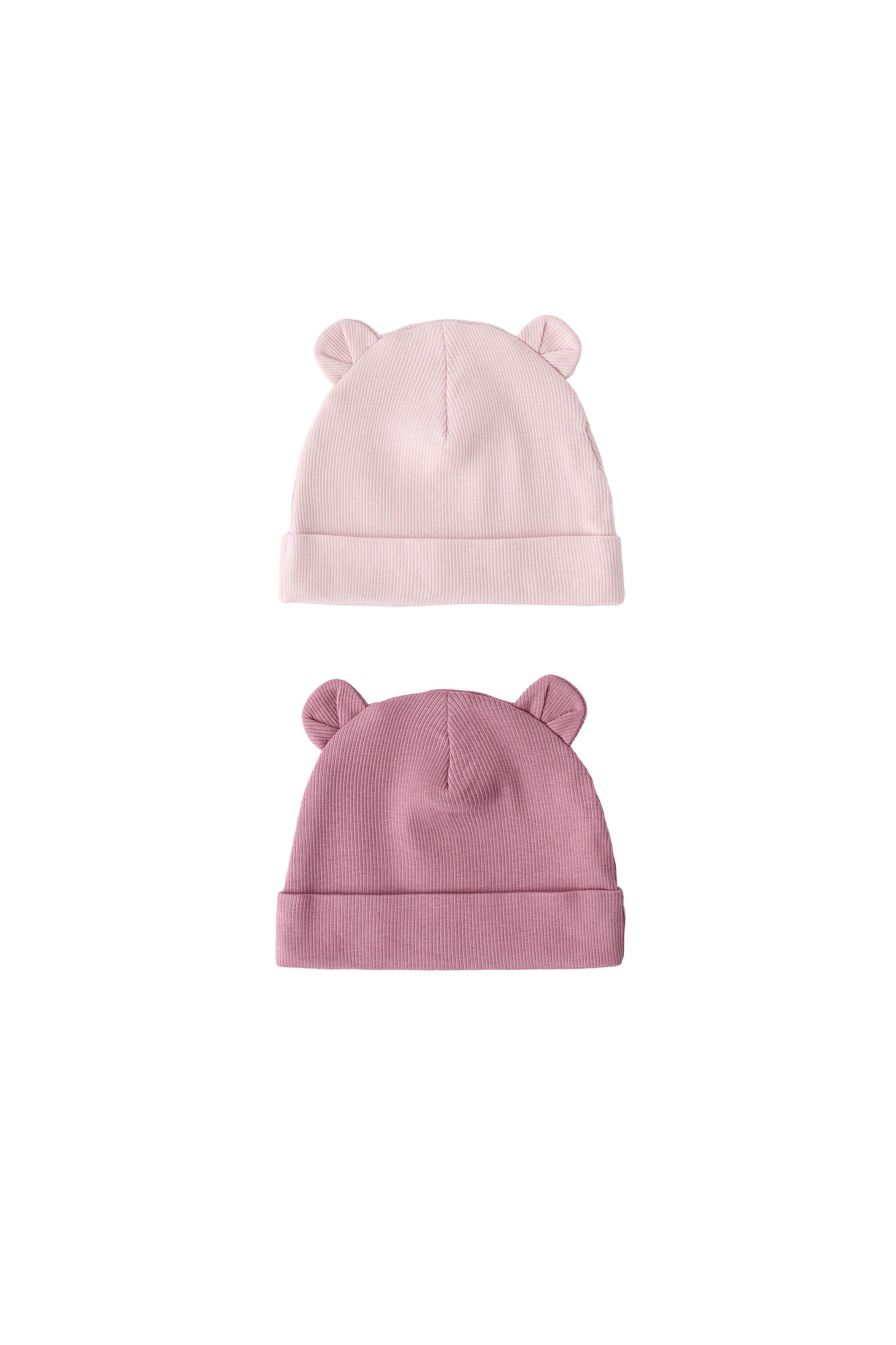 Набор из 2 фактурных шапок с ушками — ZARA