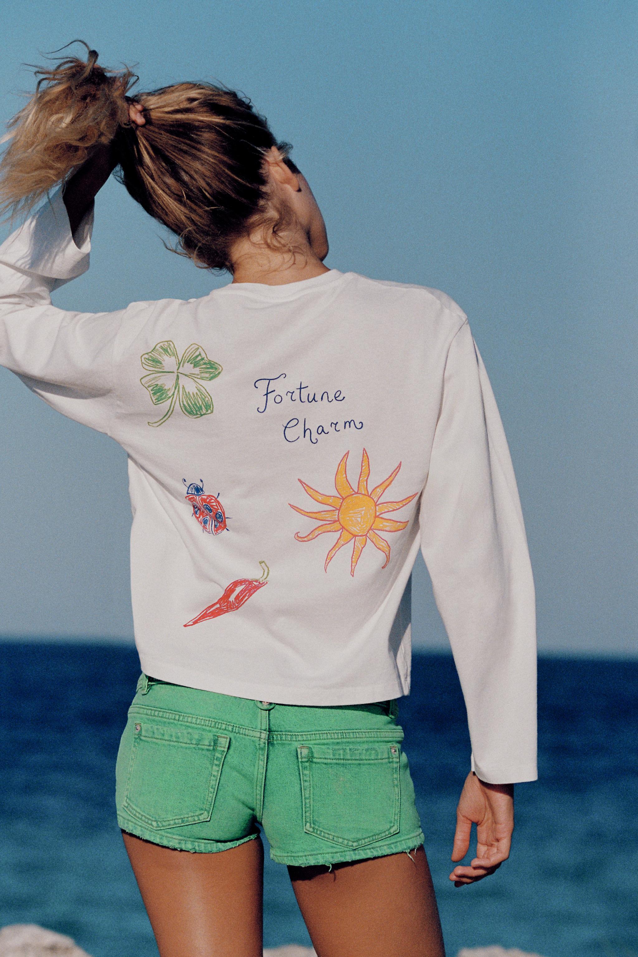 Джинсовые мини-шорты TRF с низкой посадкой — ZARA