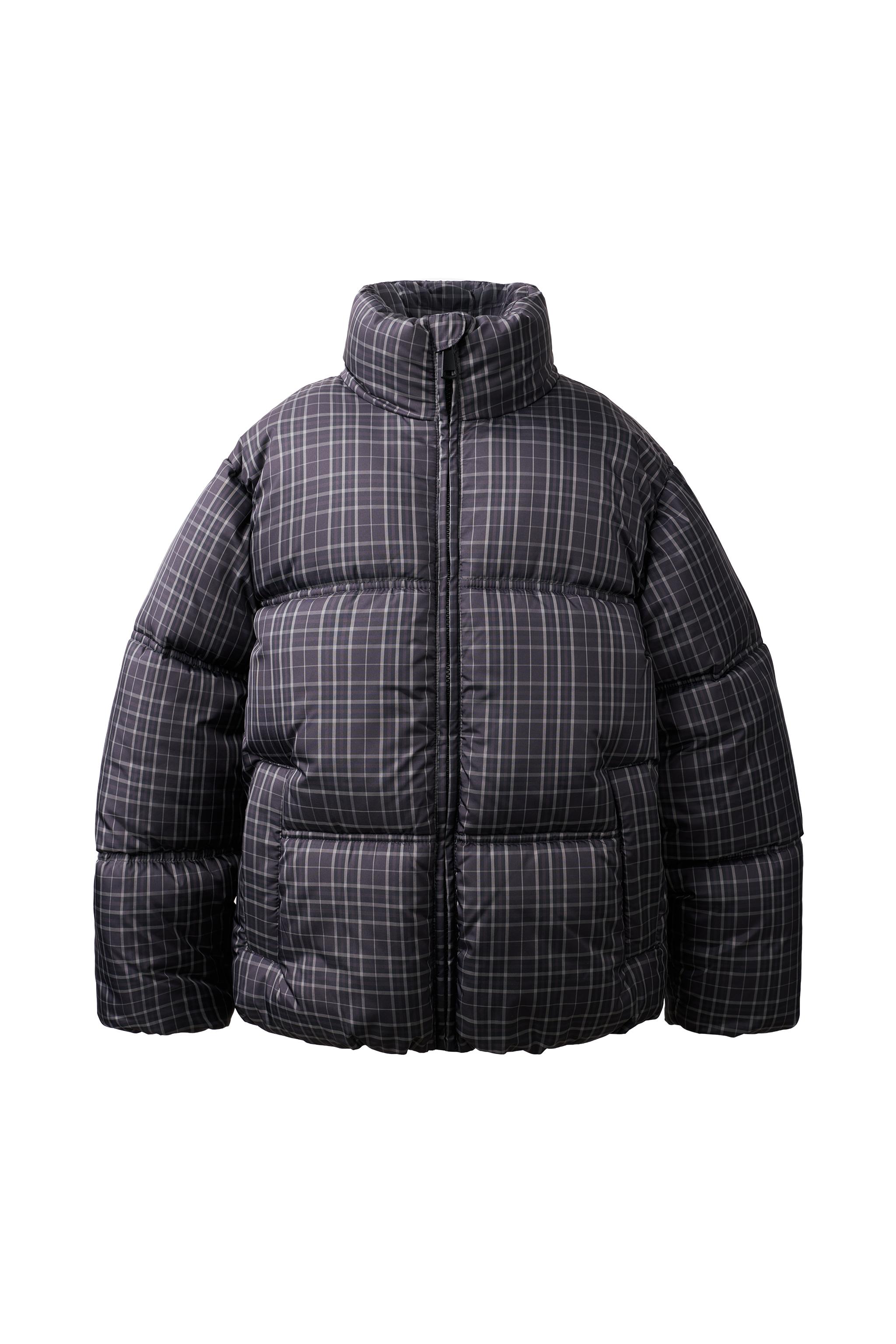 CHECK PRINT PADDED JACKET — ZARA