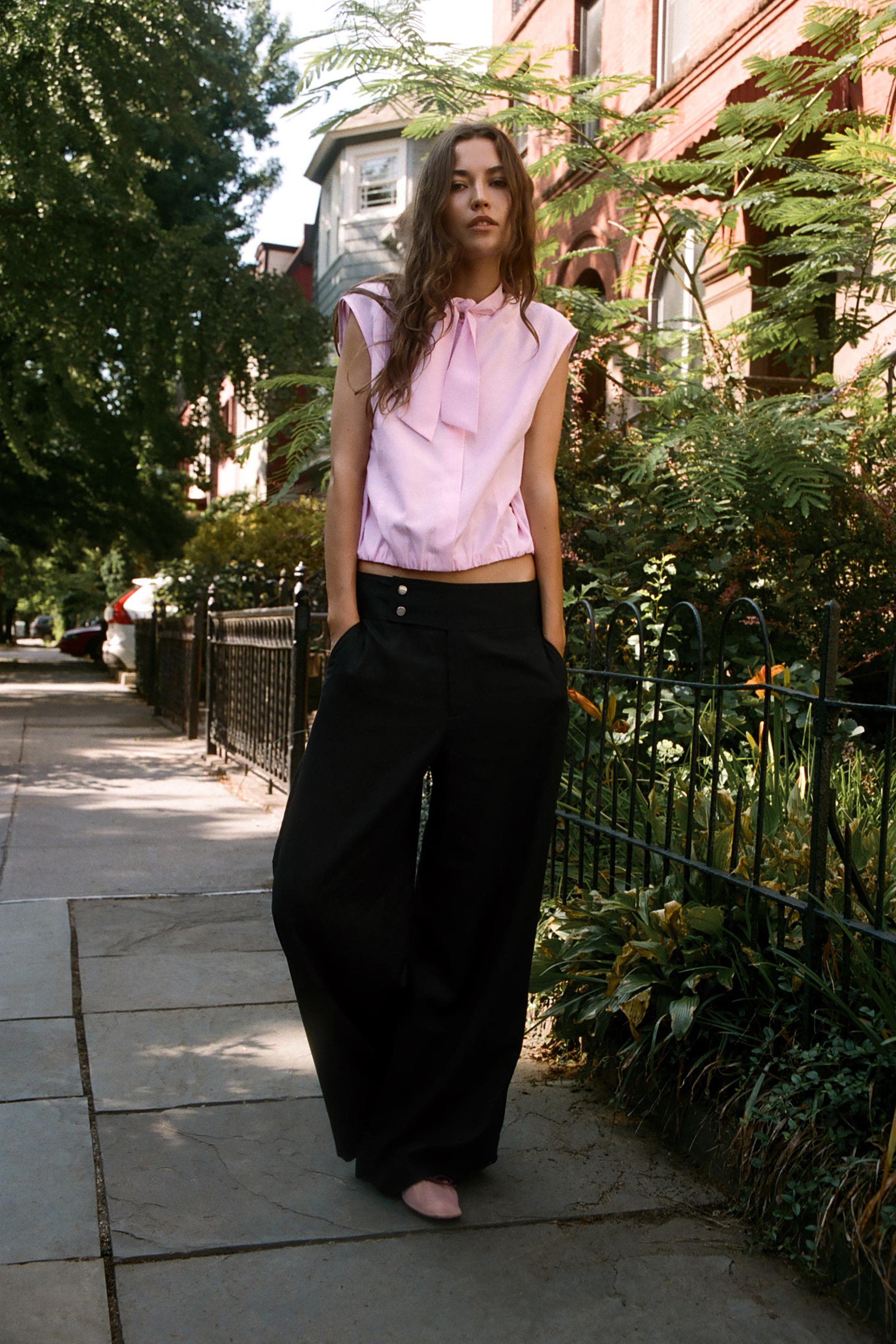 БЛУЗА С БАНТОМ БЕЗ РУКАВОВ — ZARA