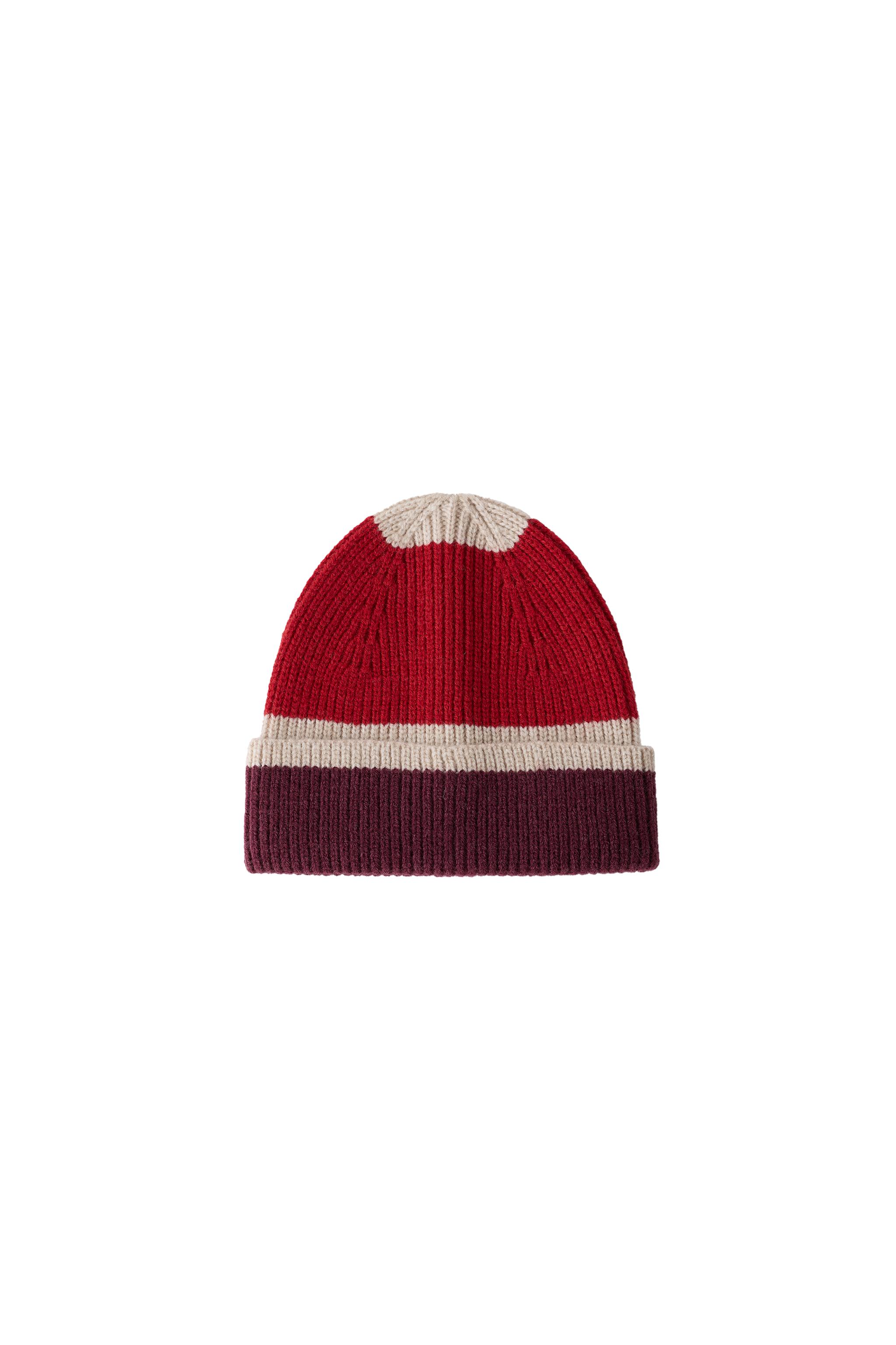 COLOUR BLOCK KNIT BEANIE — ZARA