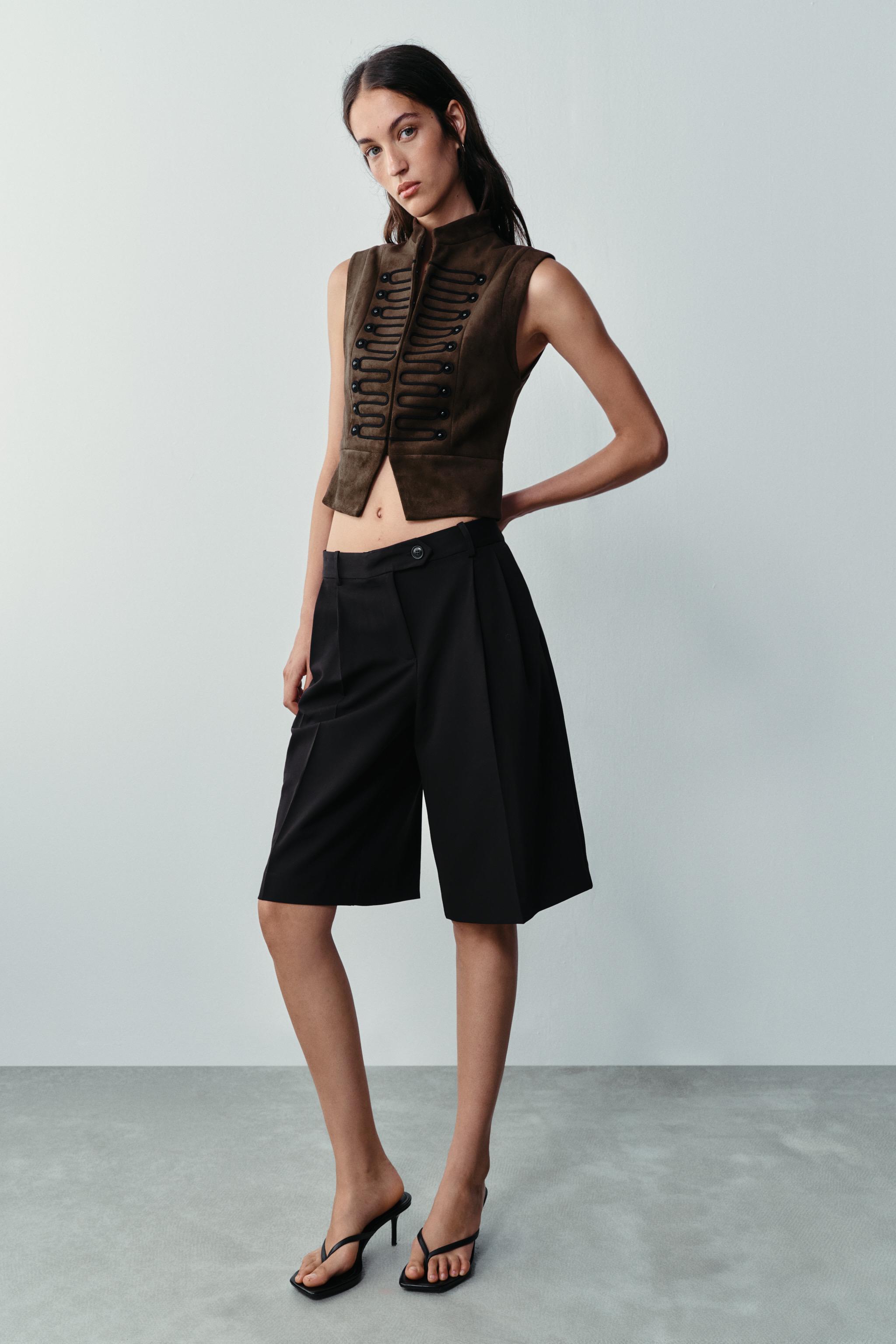 ЖИЛЕТ ИЗ ИСКУССТВЕННОЙ ЗАМШИ С ЗАСТЕЖКАМИ-ТОГГЛ — ZARA