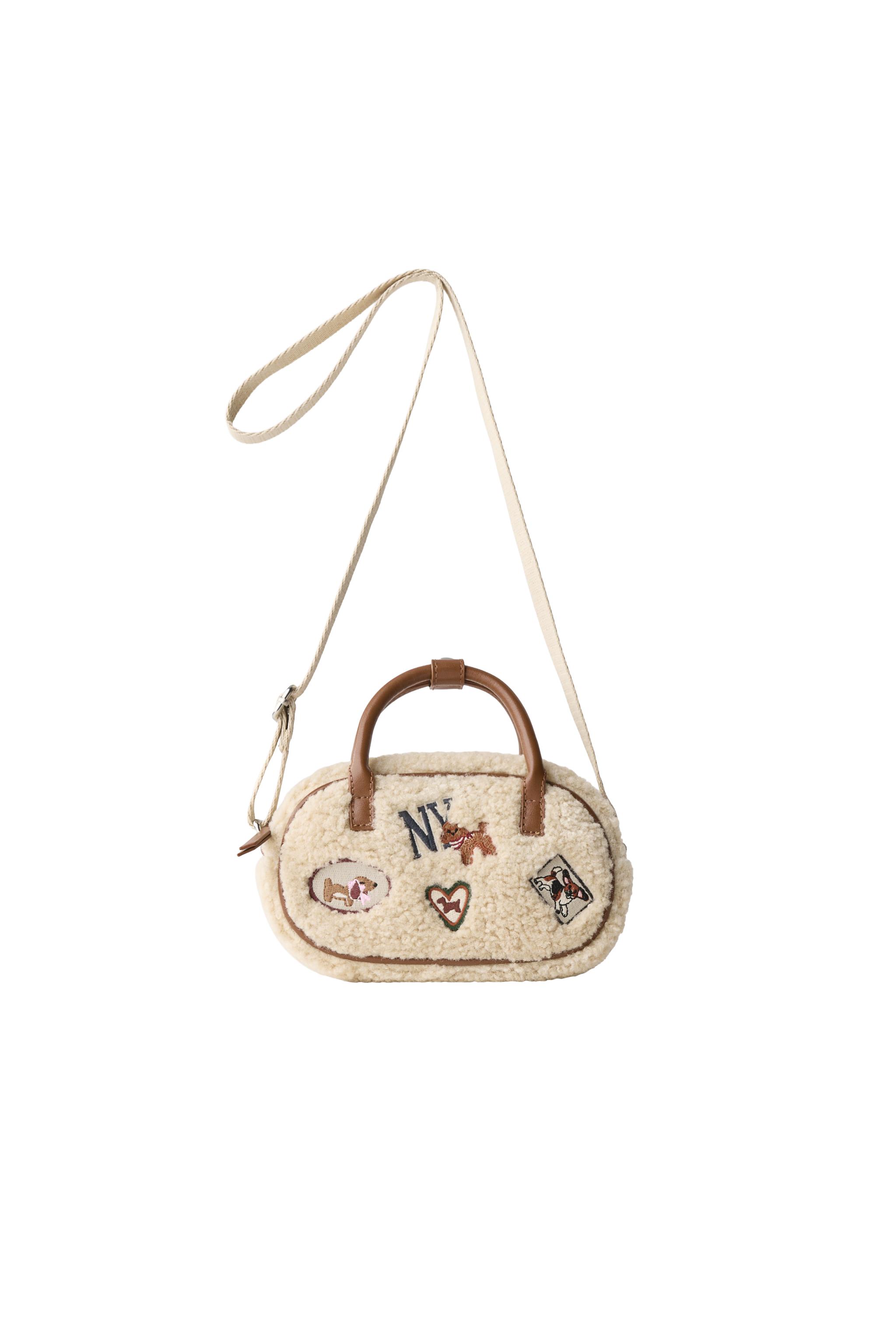 SHEEPSKIN CROSSBODY BAG WITH PATCHES — ZARA