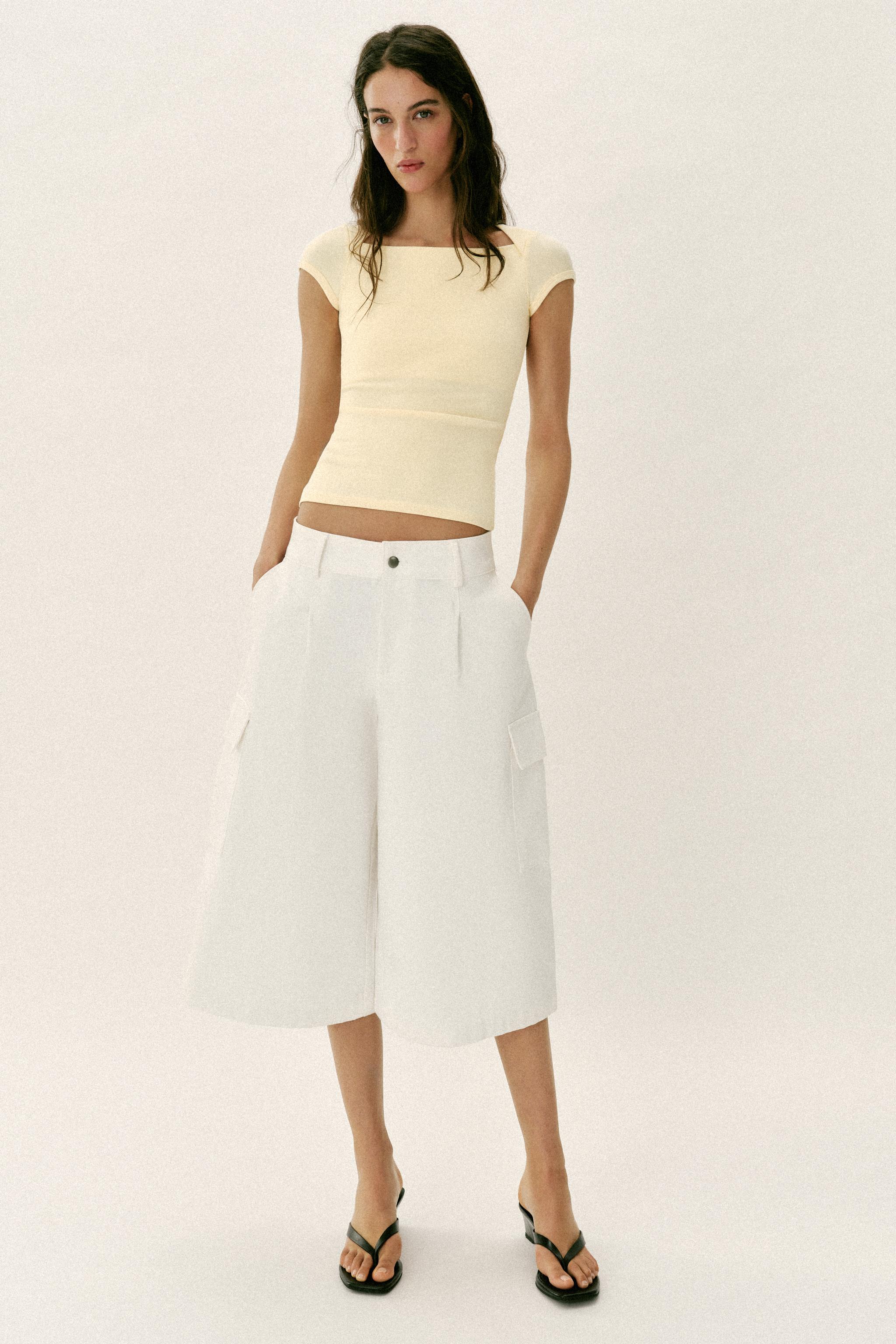 Футболка с квадратным вырезом — ZARA