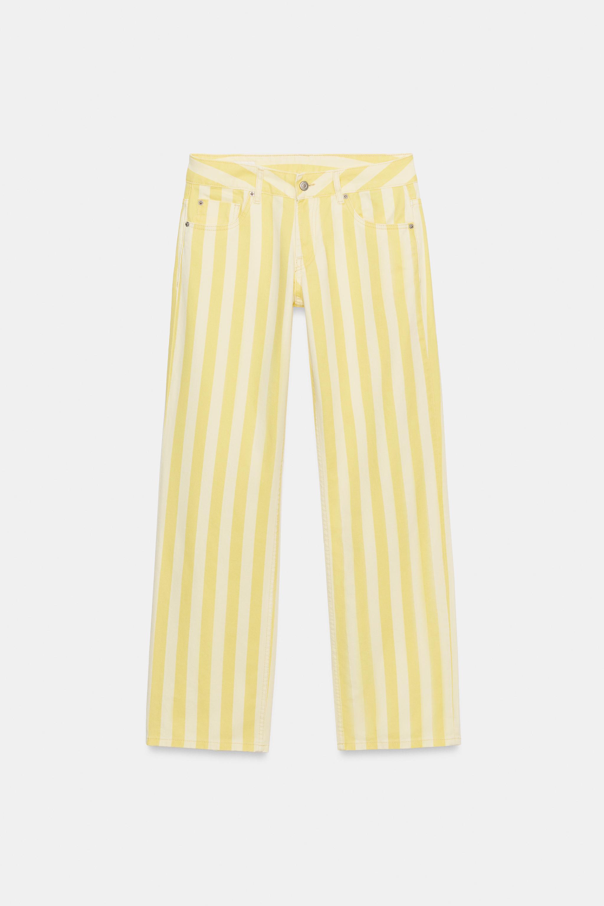 ДЖИНСЫ TRF ПРЯМОГО КРОЯ В ПОЛОСКУ — ZARA